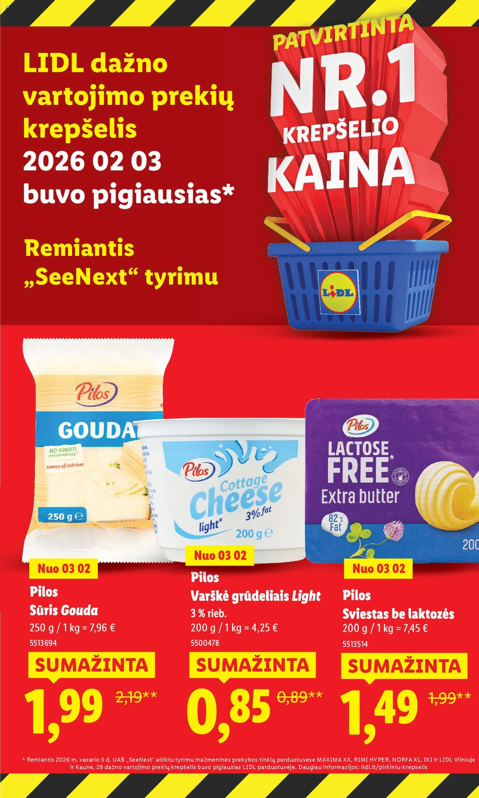 LIDL akcijos nuo 02.03.2026 | Puslapis: 4 | Prekių: Sūris, Sviestas, Varškė, Krepšelis