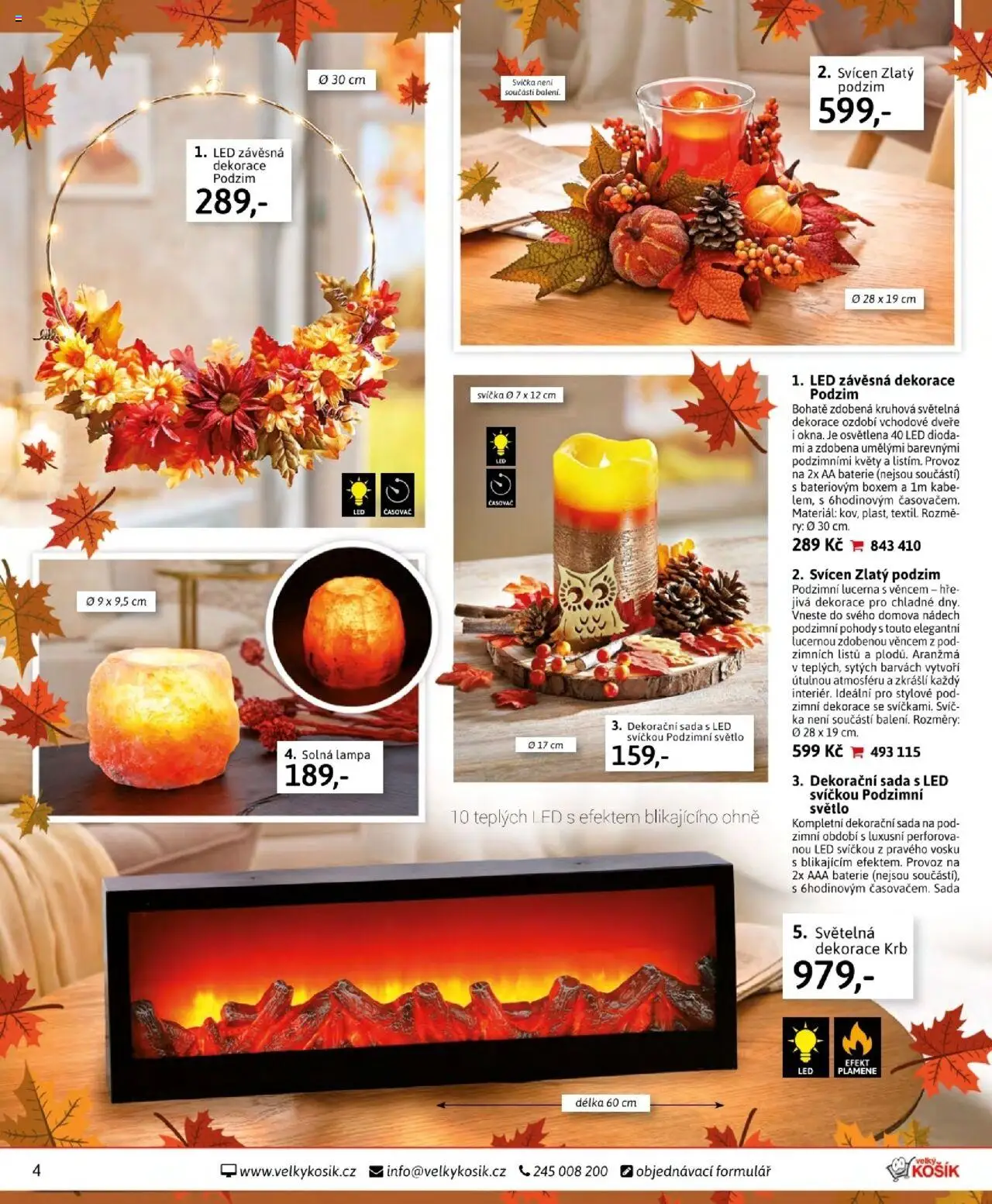 Velký Košík katalog září od 01.09.2025 | Strana: 4 | Produkty: Lucerna, Svíčka, Lampa, LED