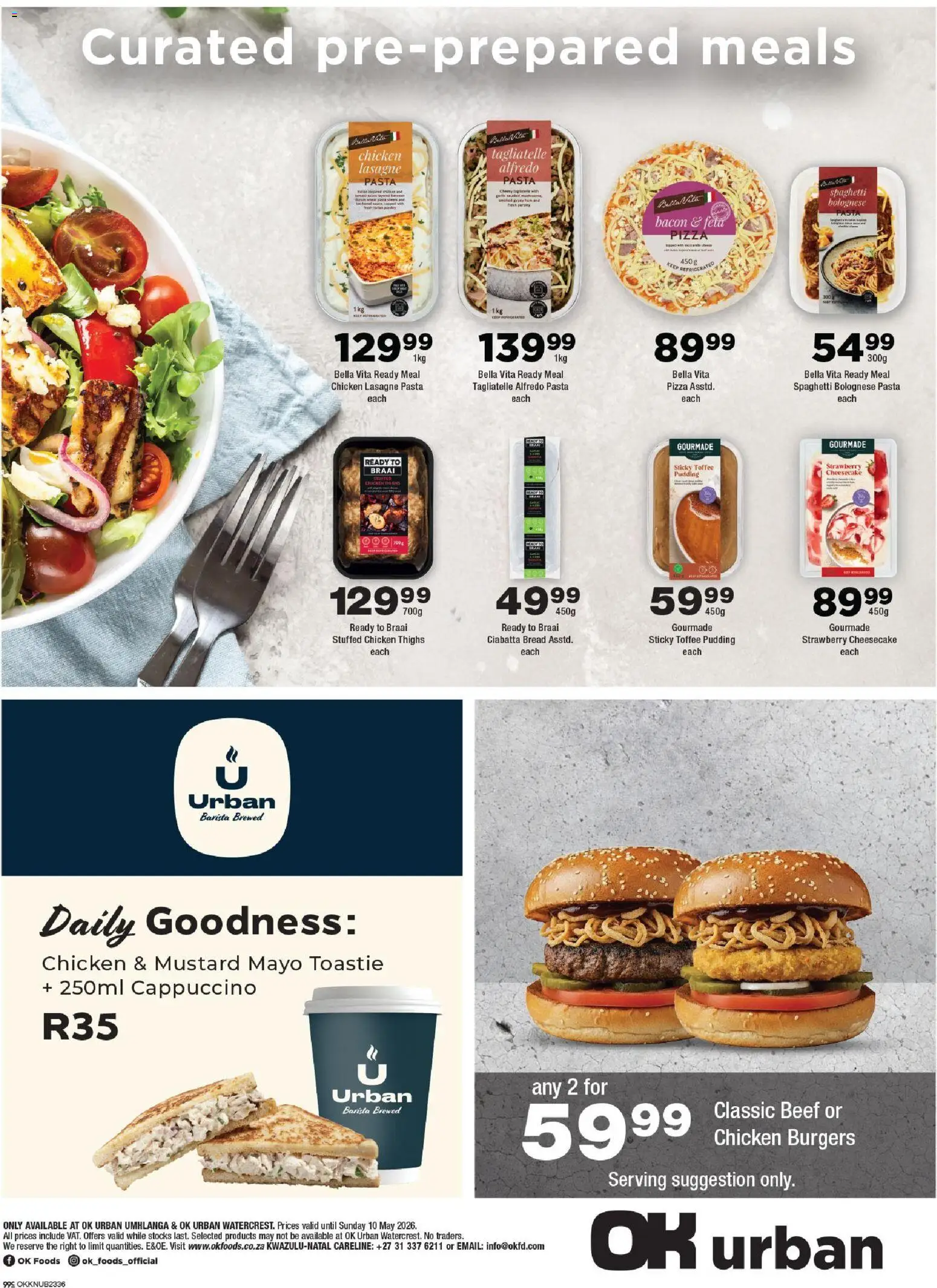 New OK Foods catalogue – valid from 27.04.2026 | Page: 4 | Products: Bread, Chicken, Pasta, Bacon
