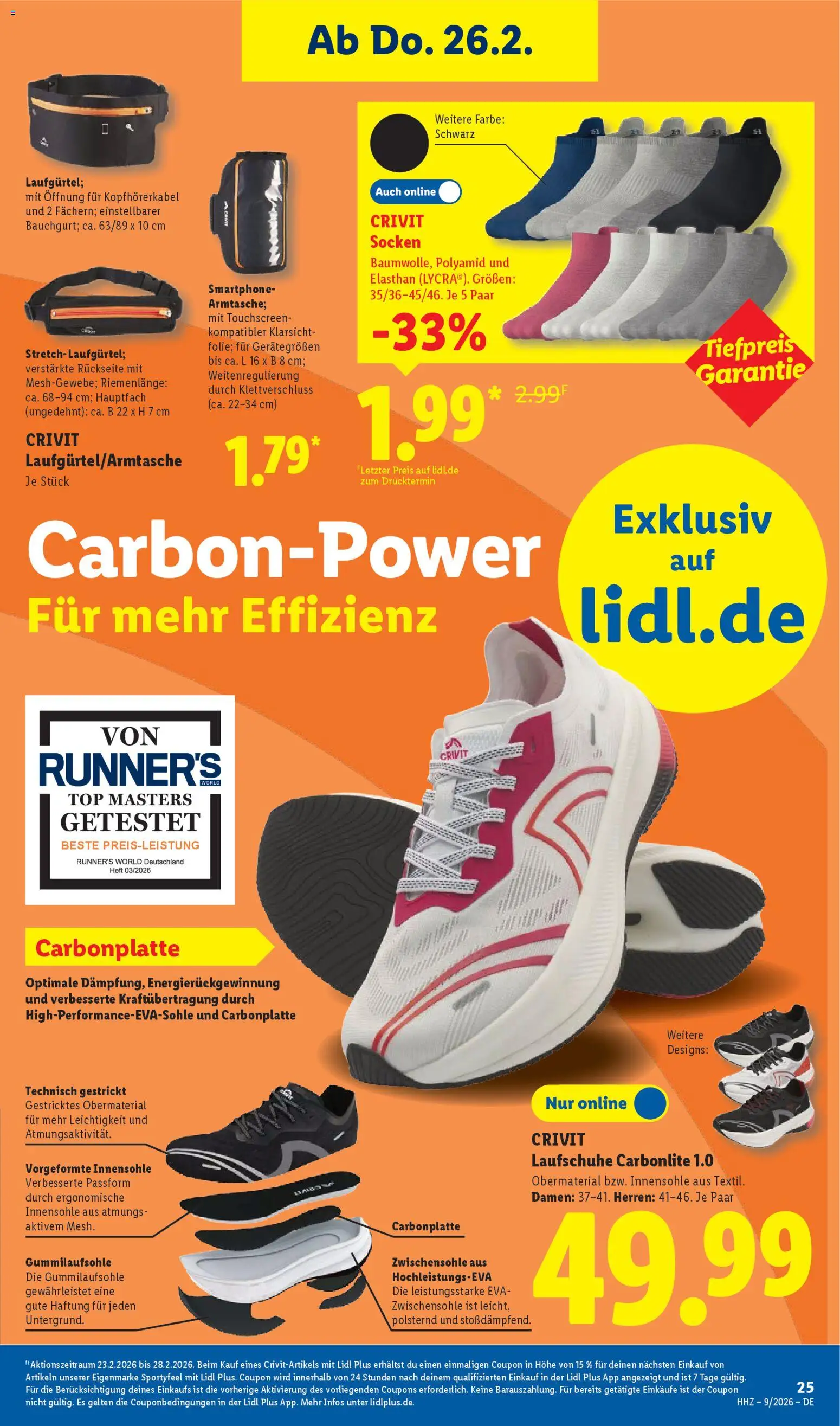 Lidl Prospekt Ochsenfurt – gültig ab 23.02.2026 | Seite: 37 | Produkte: Top, Laufschuhe, Socken, Smartphone