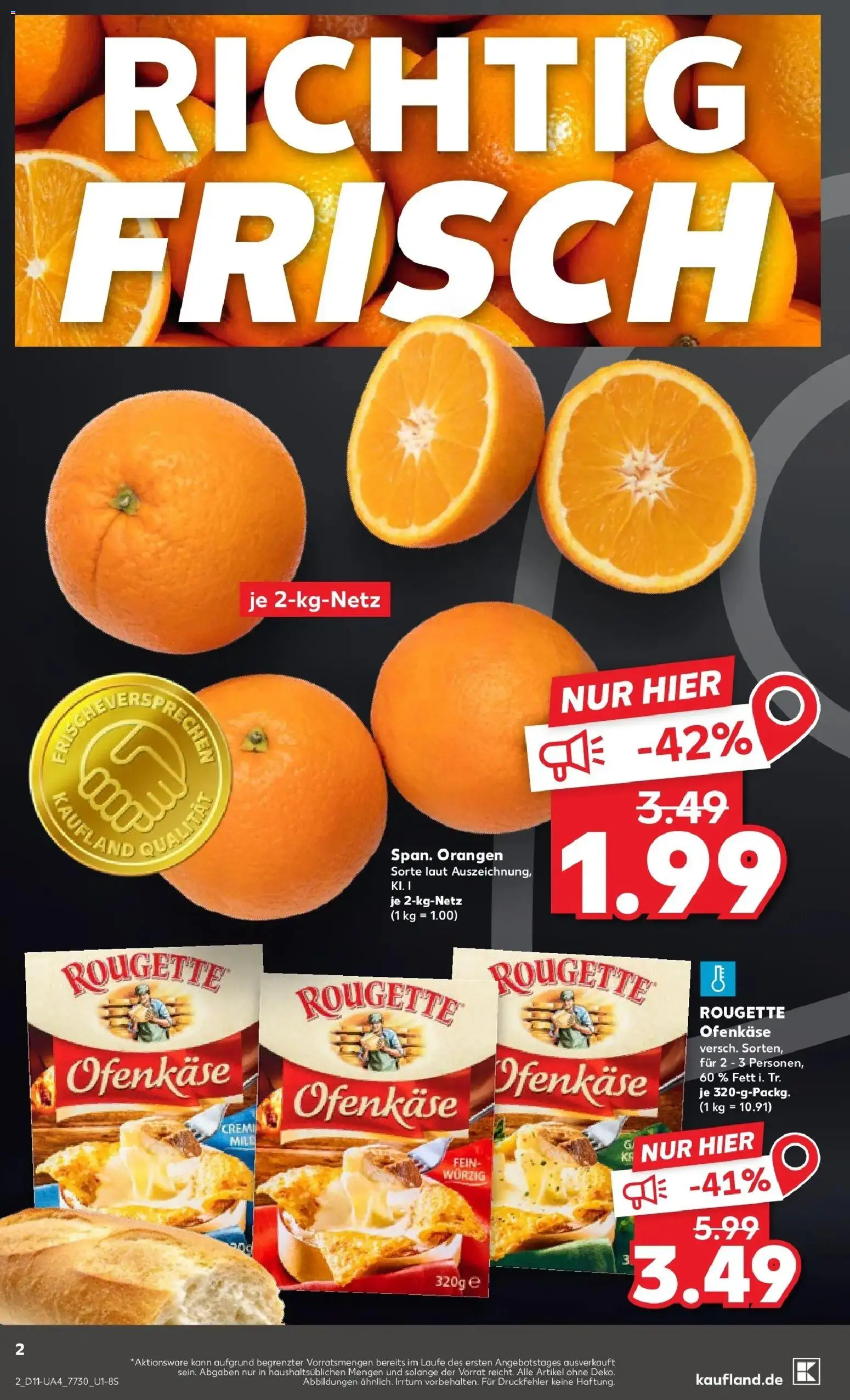 Kaufland Prospekt Bad Kissingen	 – gültig ab 09.03.2026 | Seite: 14 | Produkte: Orangen, Rougette ofenkase
