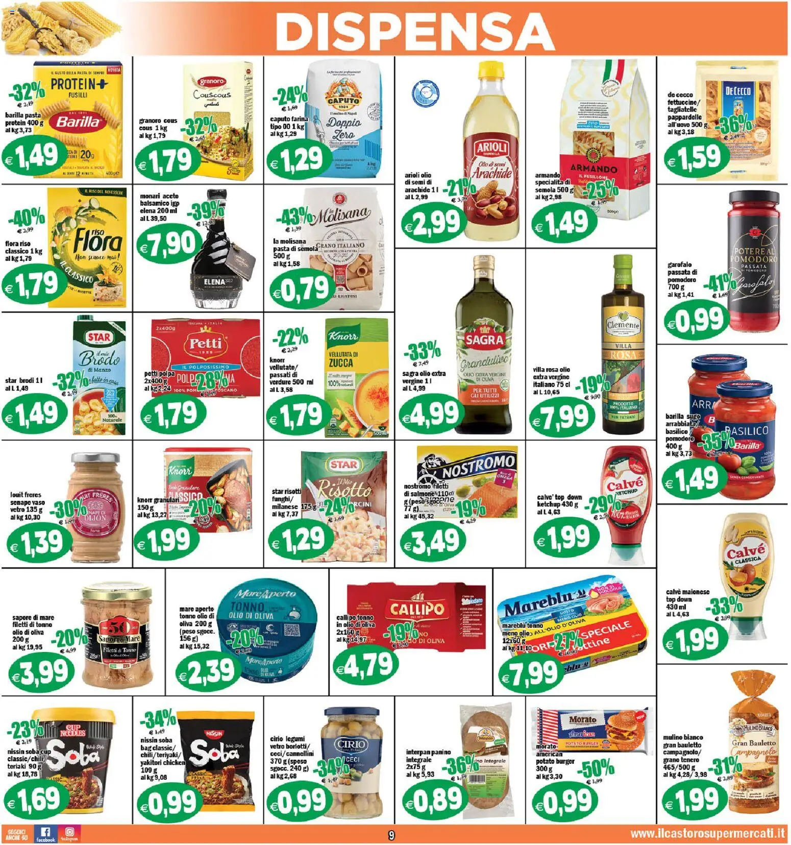 Volantino Il Castoro del 27.11.2025 | Pagina: 9 | Prodotti: Ketchup, Basilico, Fusilli, Sugo