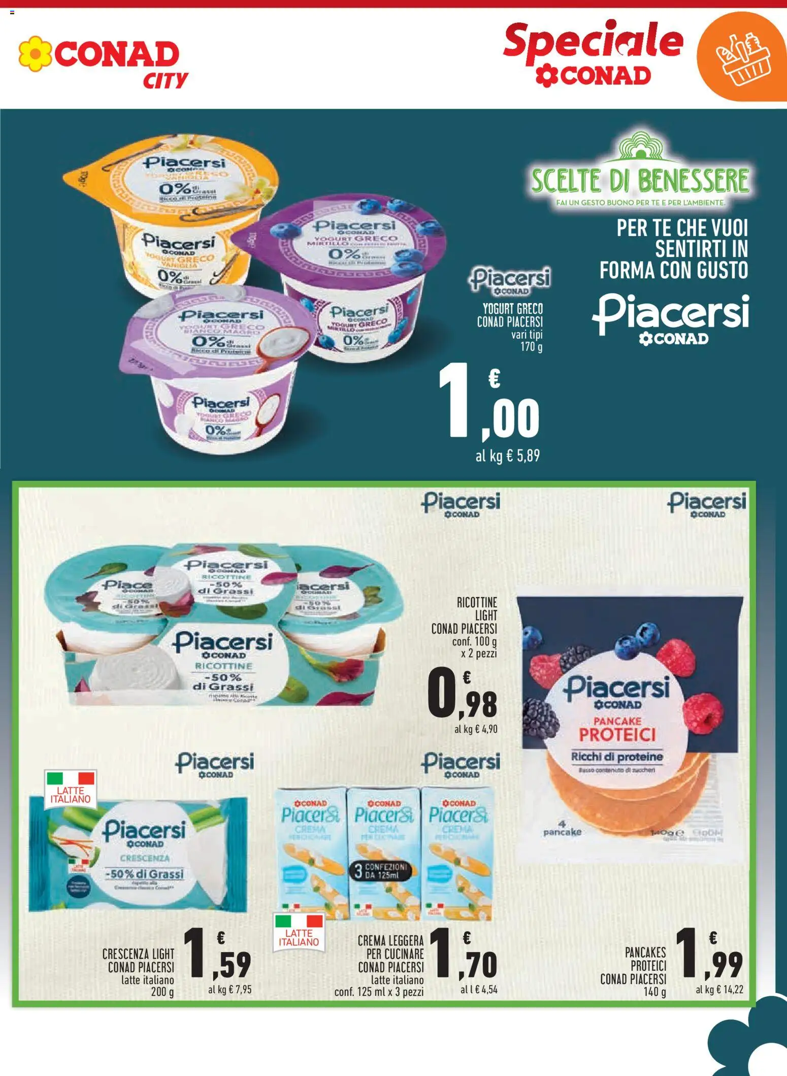 Volantino Conad del 07.01.2026 | Pagina: 15 | Prodotti: Yogurt greco, Crema, Tè, Latte