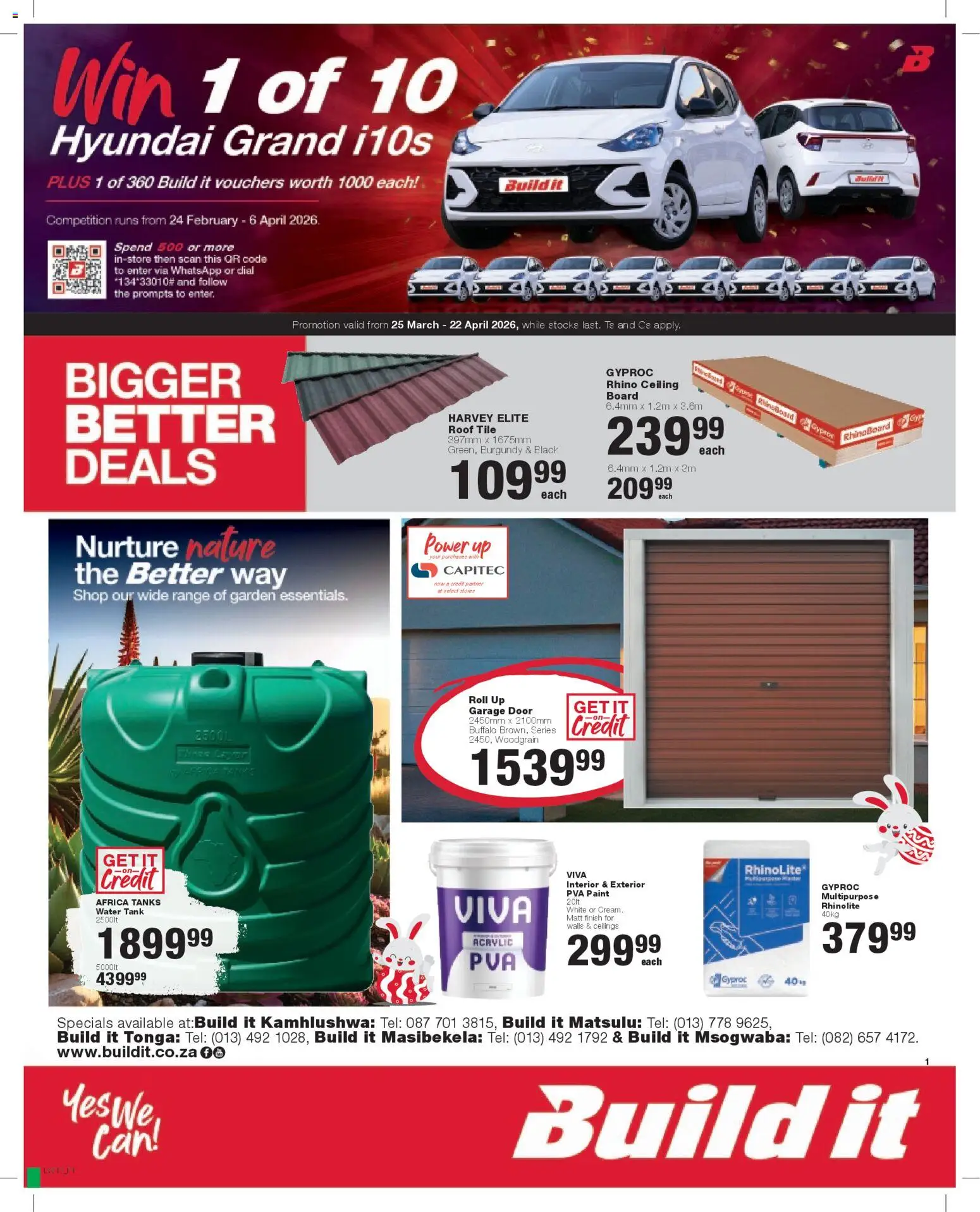 New Build It catalogue – valid from 25.03.2026 | Page: 1 | Products: Tank, Paint, Water