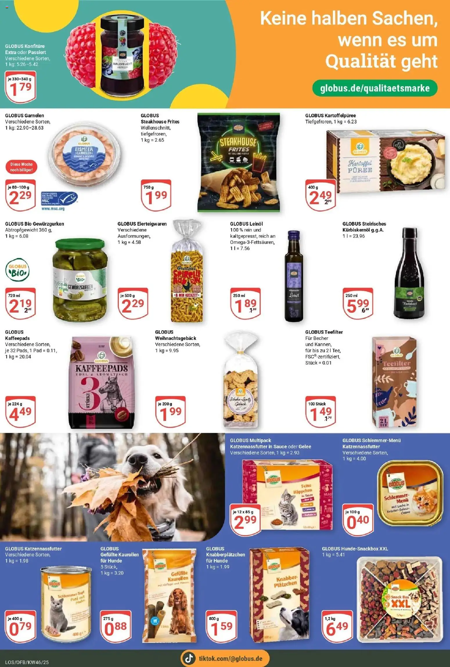 Globus prospekt Losheim Am See	 – gültig ab 10.11.2025 | Seite: 13 | Produkte: Kaffeepads, Leinöl, Garnelen, Lachs
