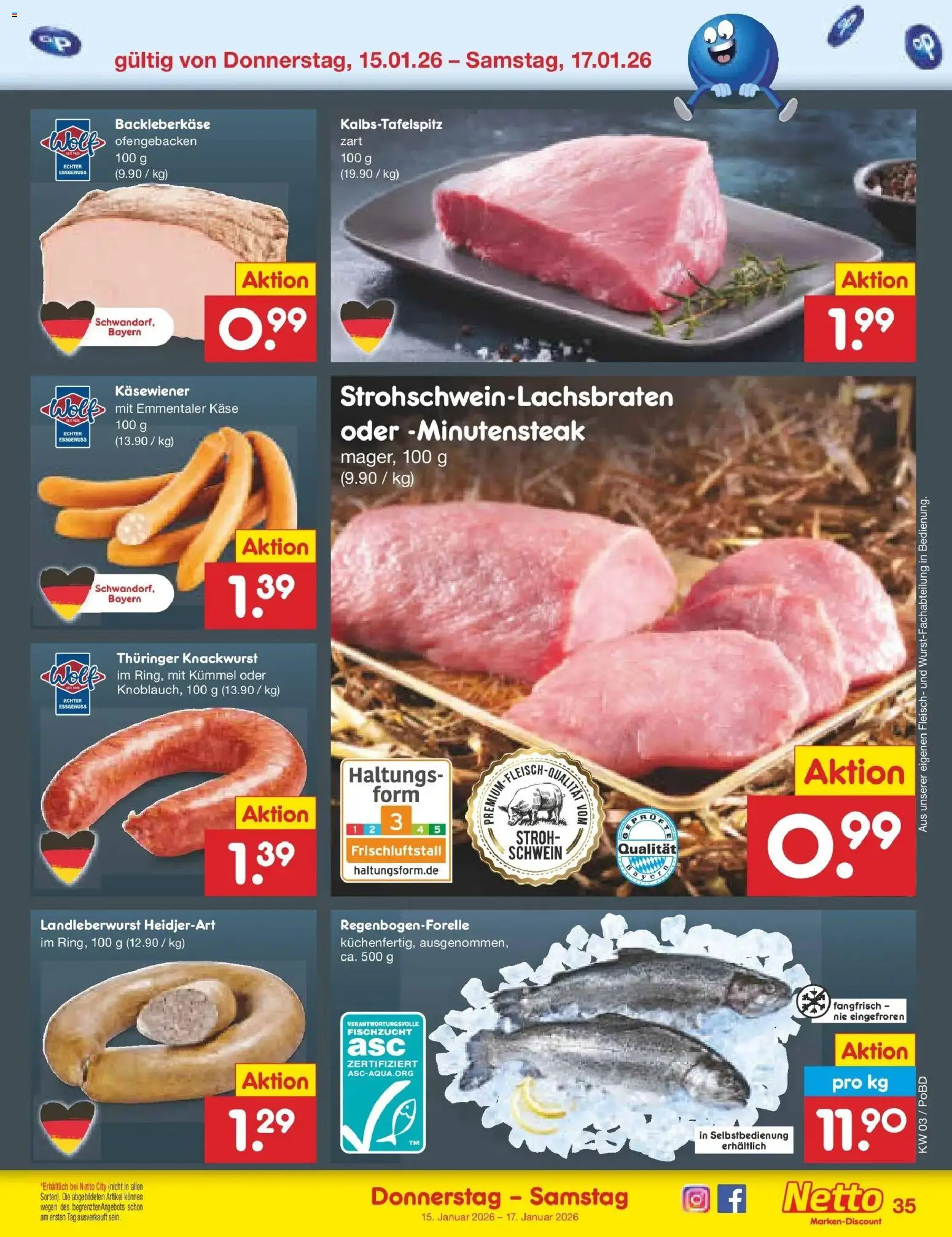 Netto Marken-Discount prospekt Selb	 – gültig ab 12.01.2026 | Seite: 43 | Produkte: Käse, Fleisch