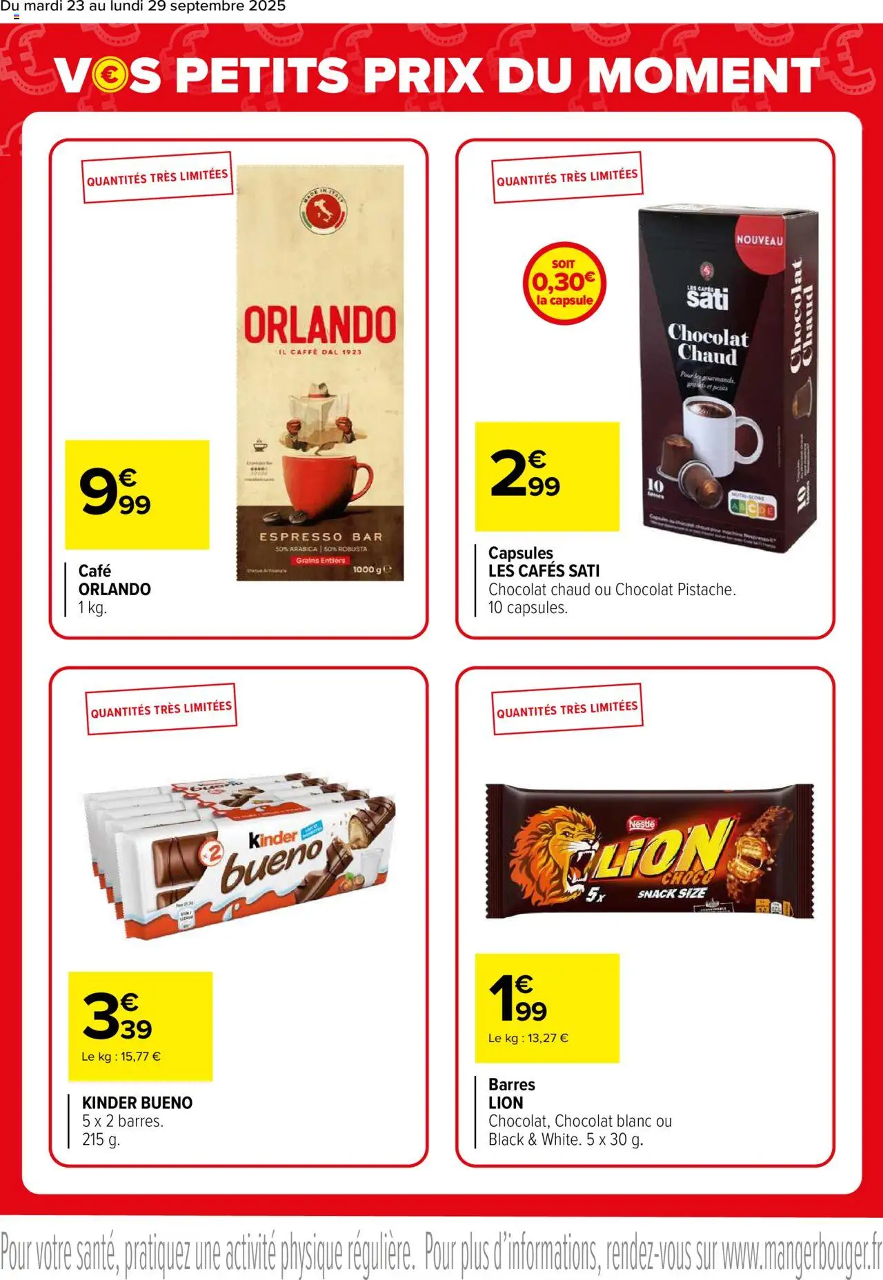  | Page: 5 | Produits: Kinder Bueno, Café, Chocolat