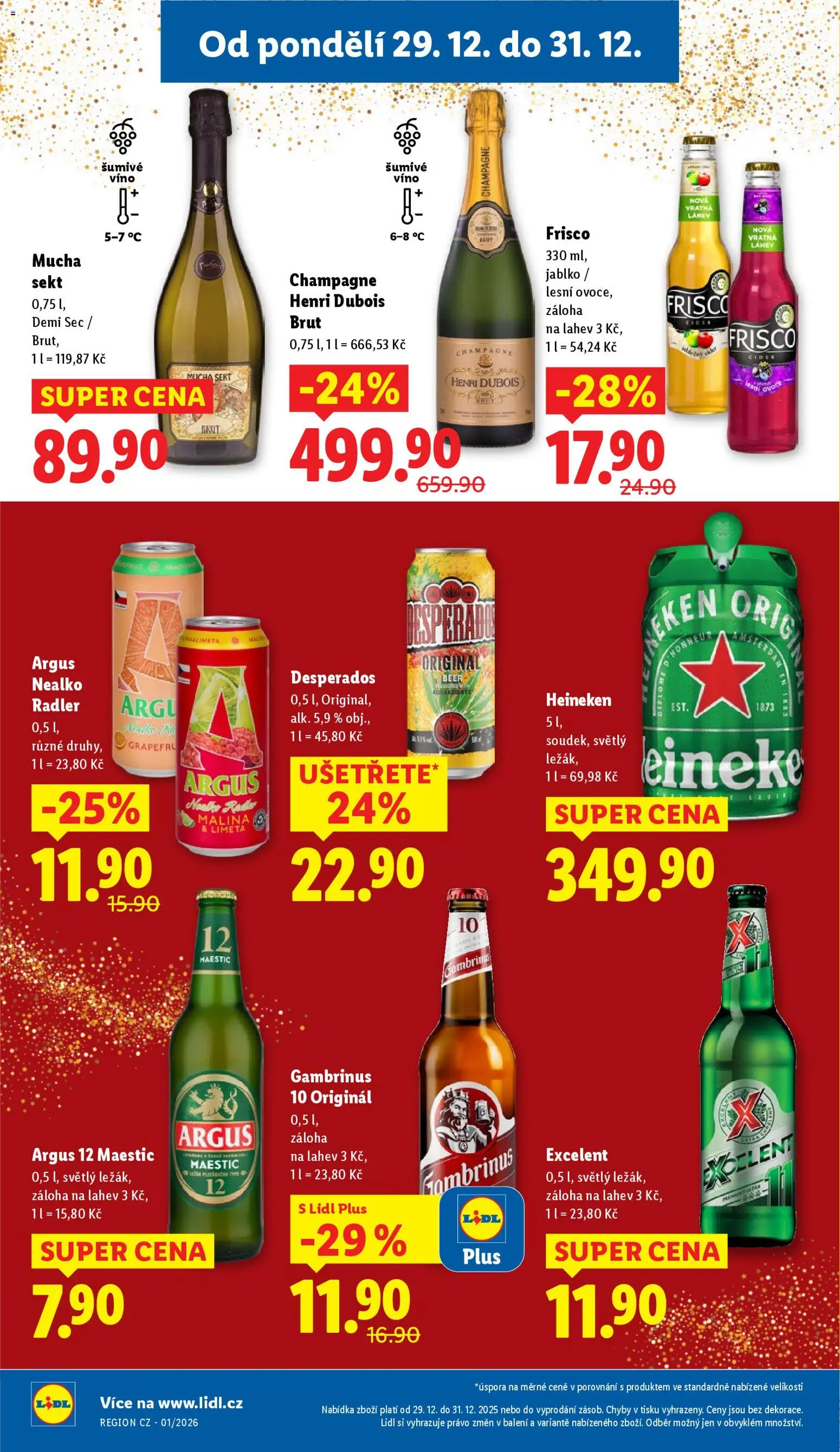 Lidl leták od 29.12.2025 | Strana: 20 | Produkty: Šumivé víno, Radler, Gambrinus 10, Gambrinus