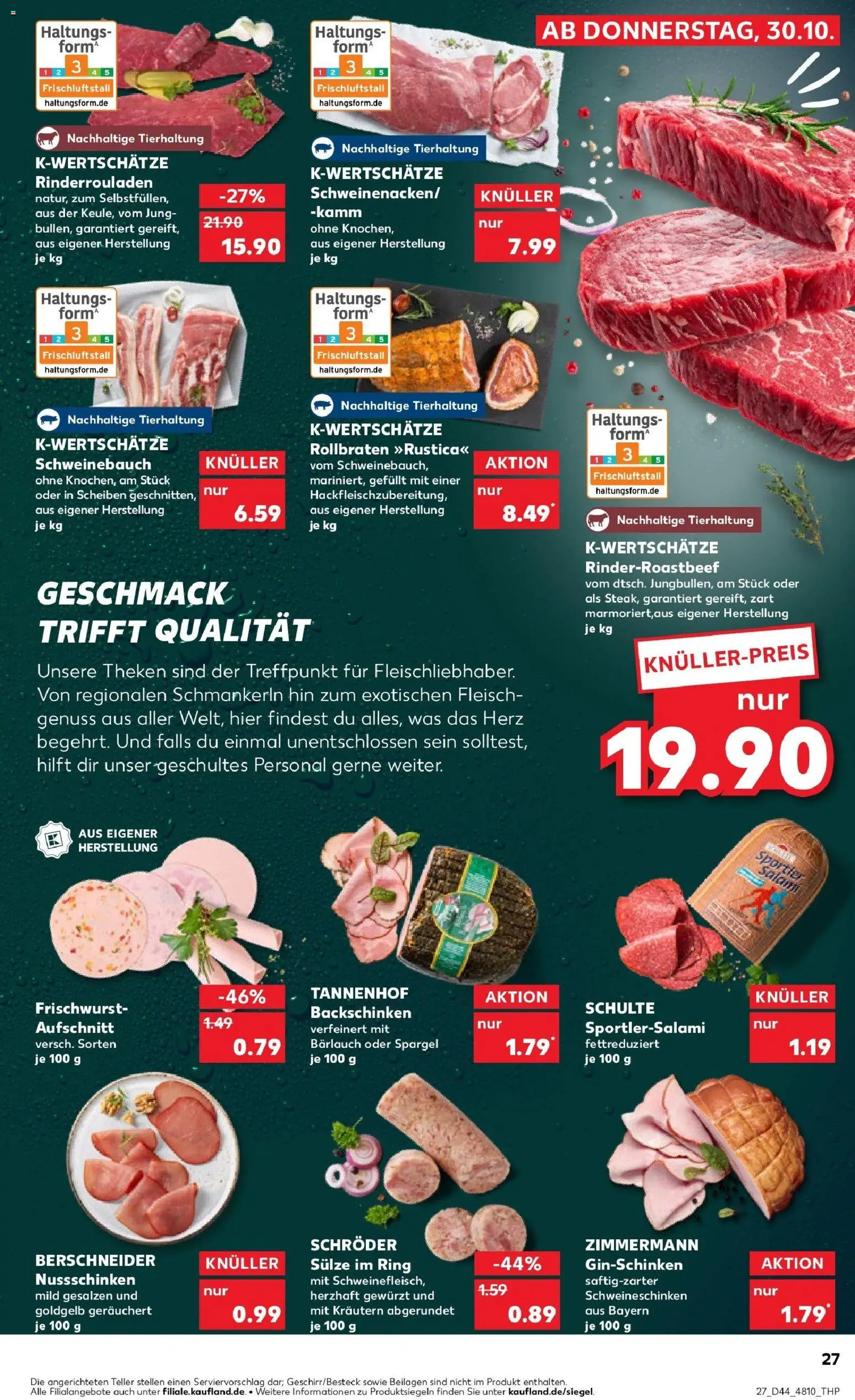 Kaufland prospekt Worms	 – gültig ab 30.10.2025 | Seite: 27 | Produkte: Schweinebauch, Spargel, Salami, Fleisch
