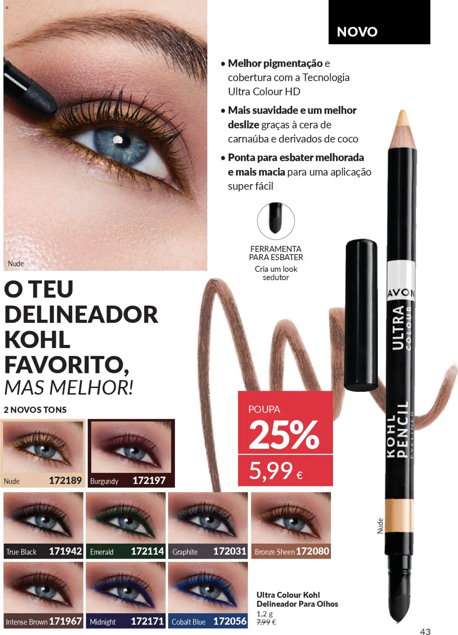 Catálogo Avon Campanha 1 │ válido de 01.01.2026 | Página: 43 | Produtos: Delineador, Cera