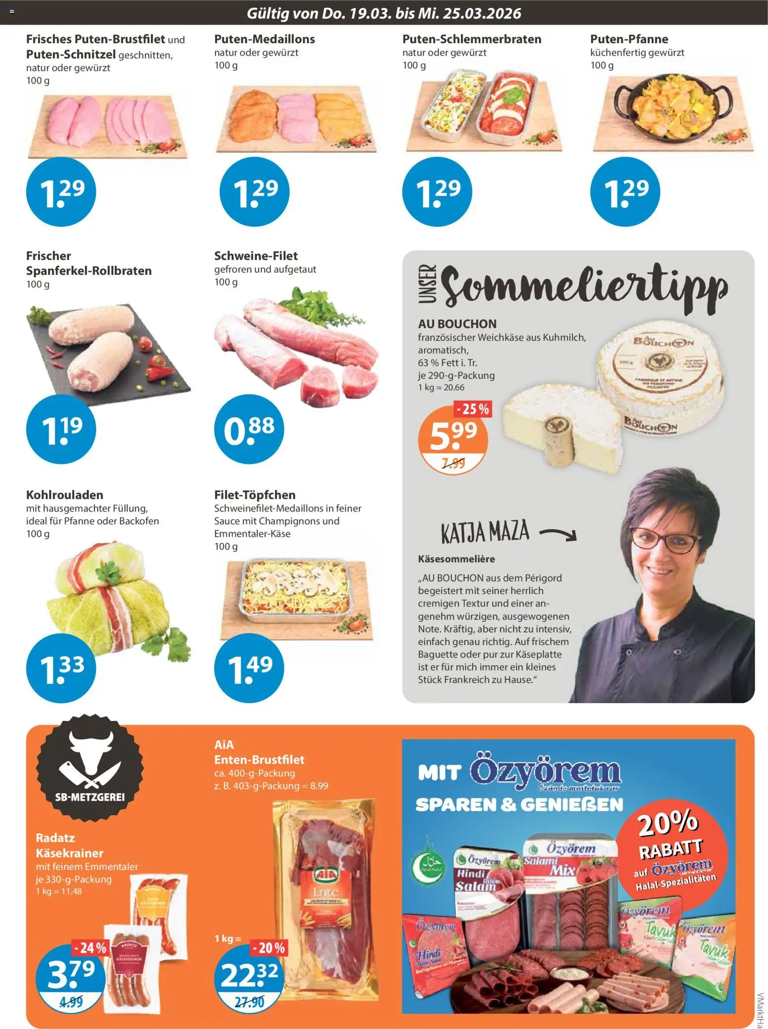 V-Markt Angebote – gültig ab 19.03.2026 | Seite: 3 | Produkte: Käsekrainer, Backofen, Salami, Ente