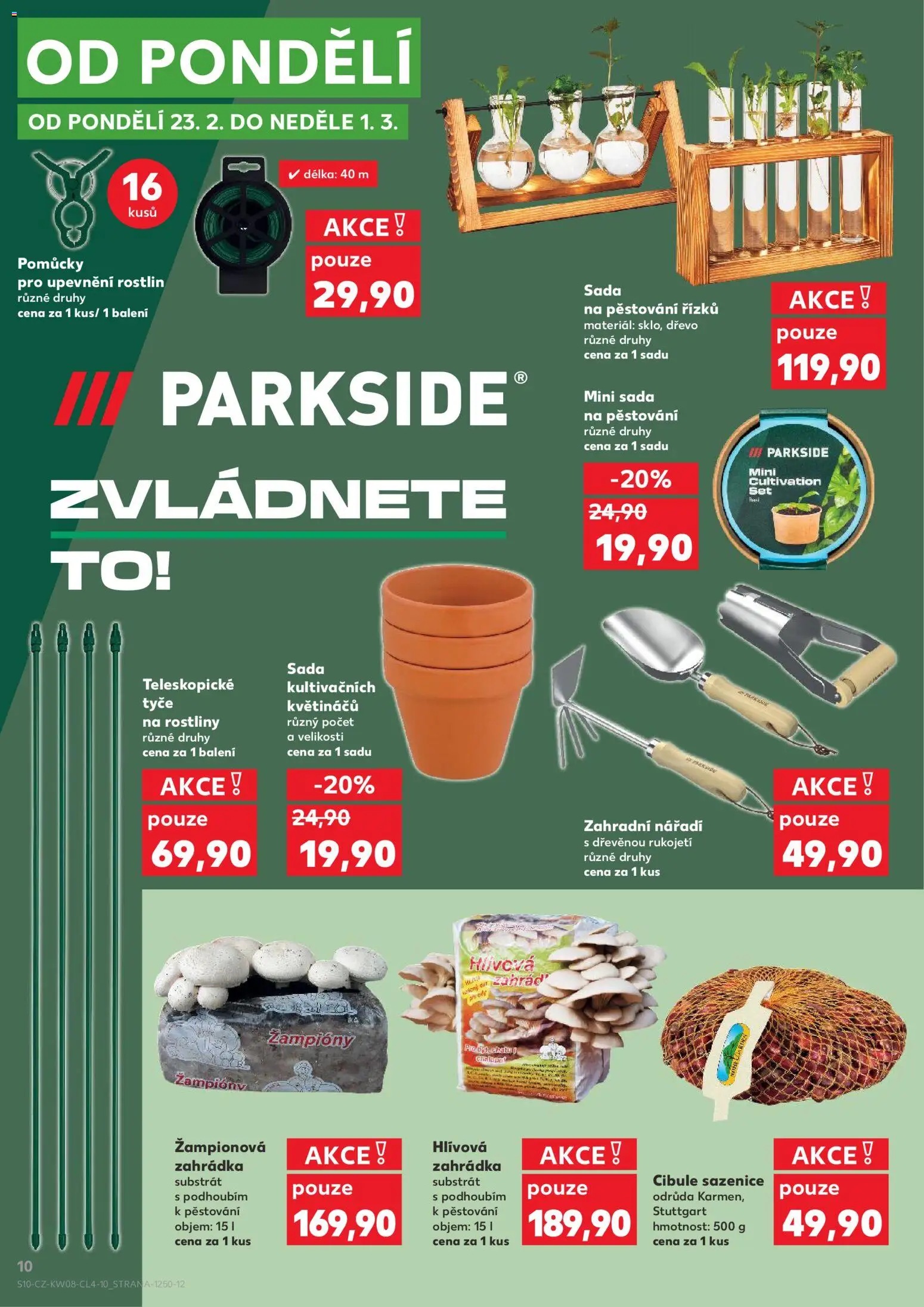 Kaufland leták - Ostrava od 18.02.2026 | Strana: 10 | Produkty: Žampiony, Parkside, Nářadí, Cibule