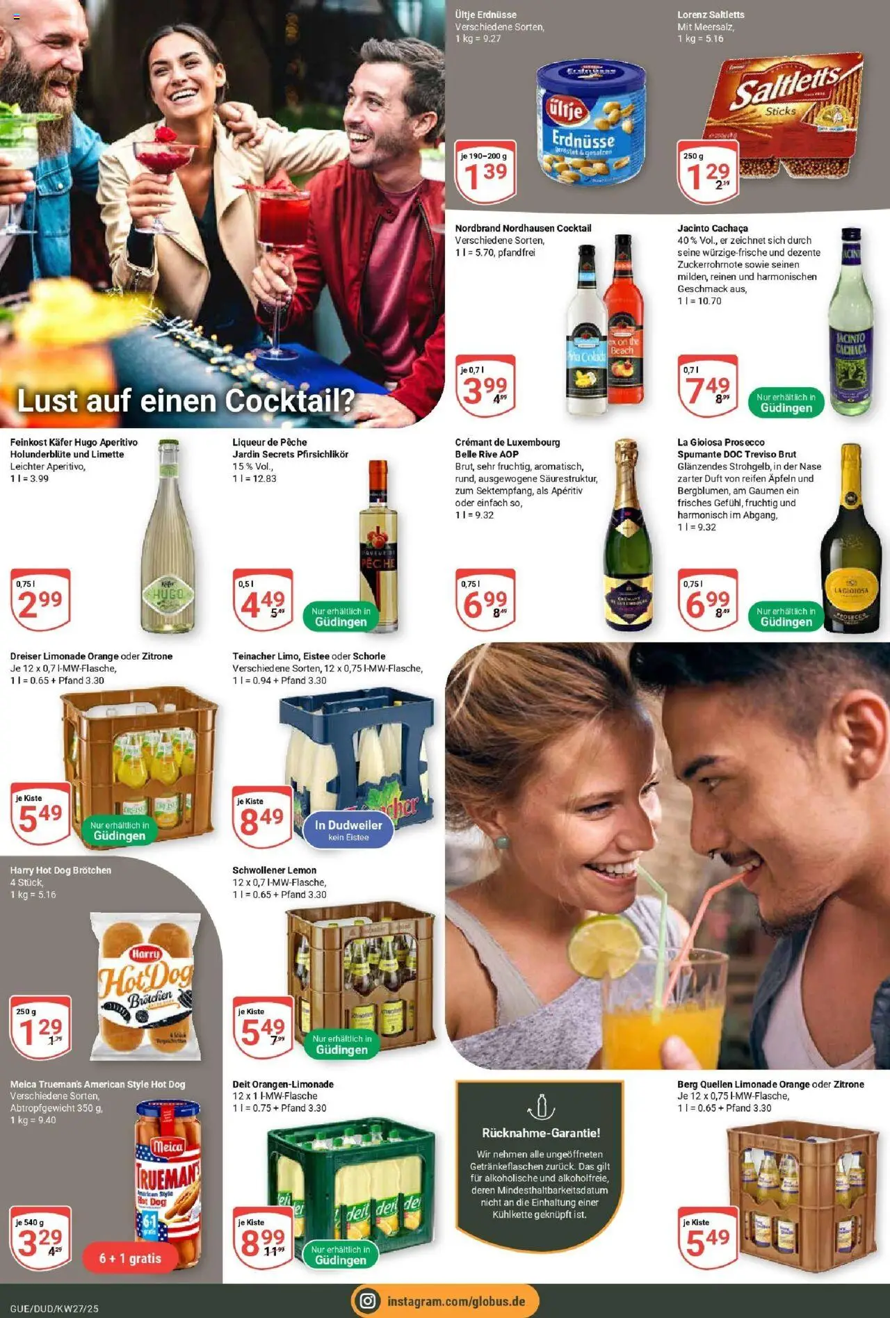 Globus prospekt Saarbrücken-Güdingen	 - gültig ab dem 29.06.2025 | Seite: 28 | Produkte: Ultje erdnusse, Erdnüsse, Zitrone, Hugo