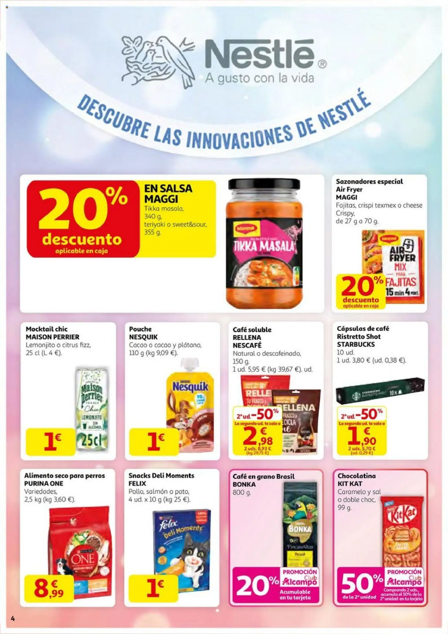 Alcampo - HP Nacional  │ válido desde el 23.10.2025 | Página: 4 | Productos: Té, Μηχανή καφέ, Café en grano, Caja