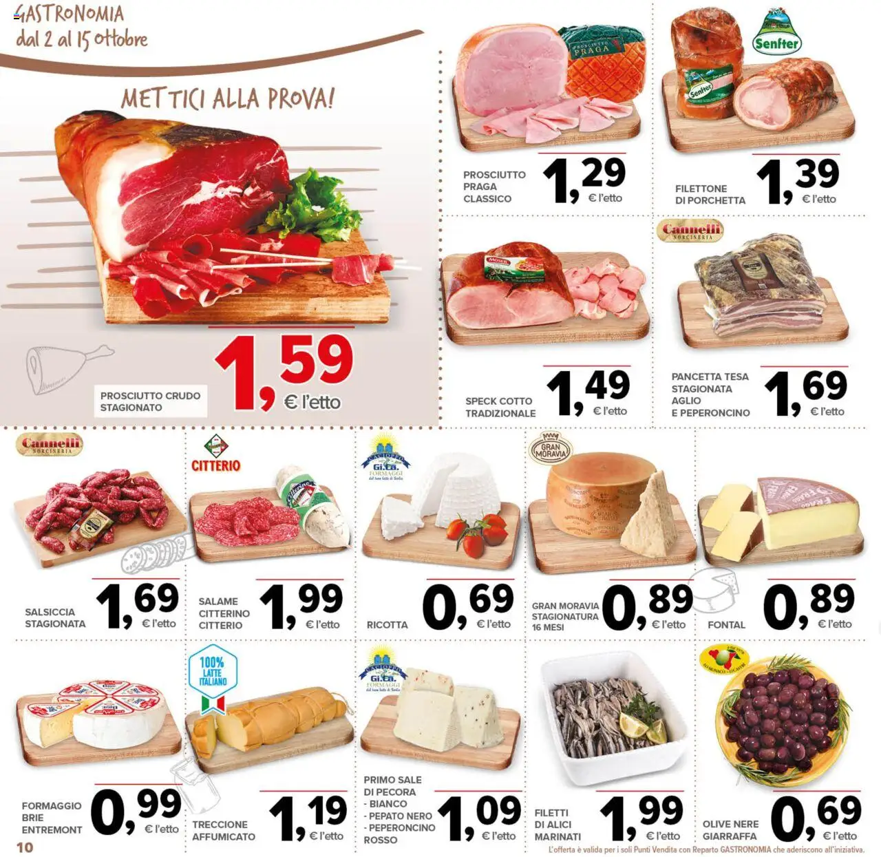 Volantino Todis del 02.10.2025 | Pagina: 10 | Prodotti: Speck, Salsiccia, Peperoncino, Alici
