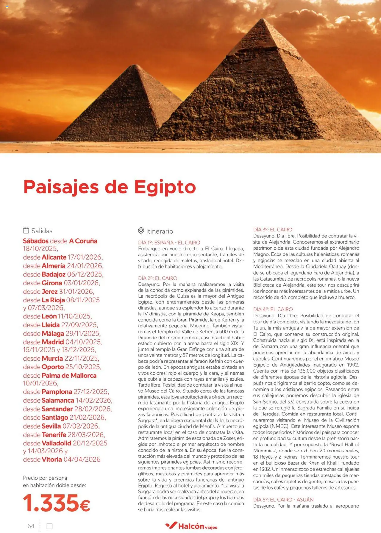 Halcón Viajes Egipto │ válido desde el 01.07.2025 | Página: 64 | Productos: Biblioteca