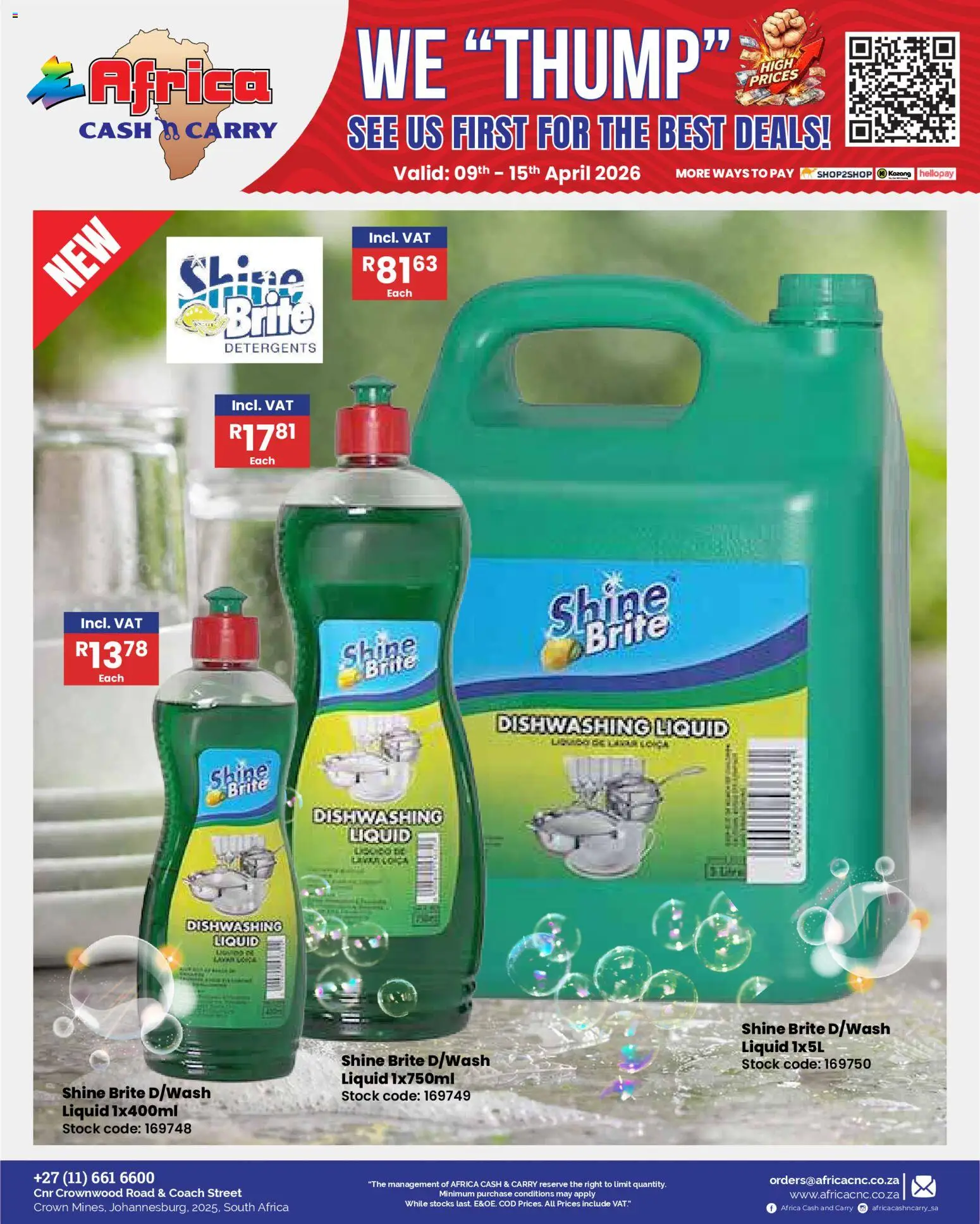 New Africa Cash & Carry catalogue – valid from 09.04.2026 | Page: 50 | Products: Stock, Dishwashing liquid