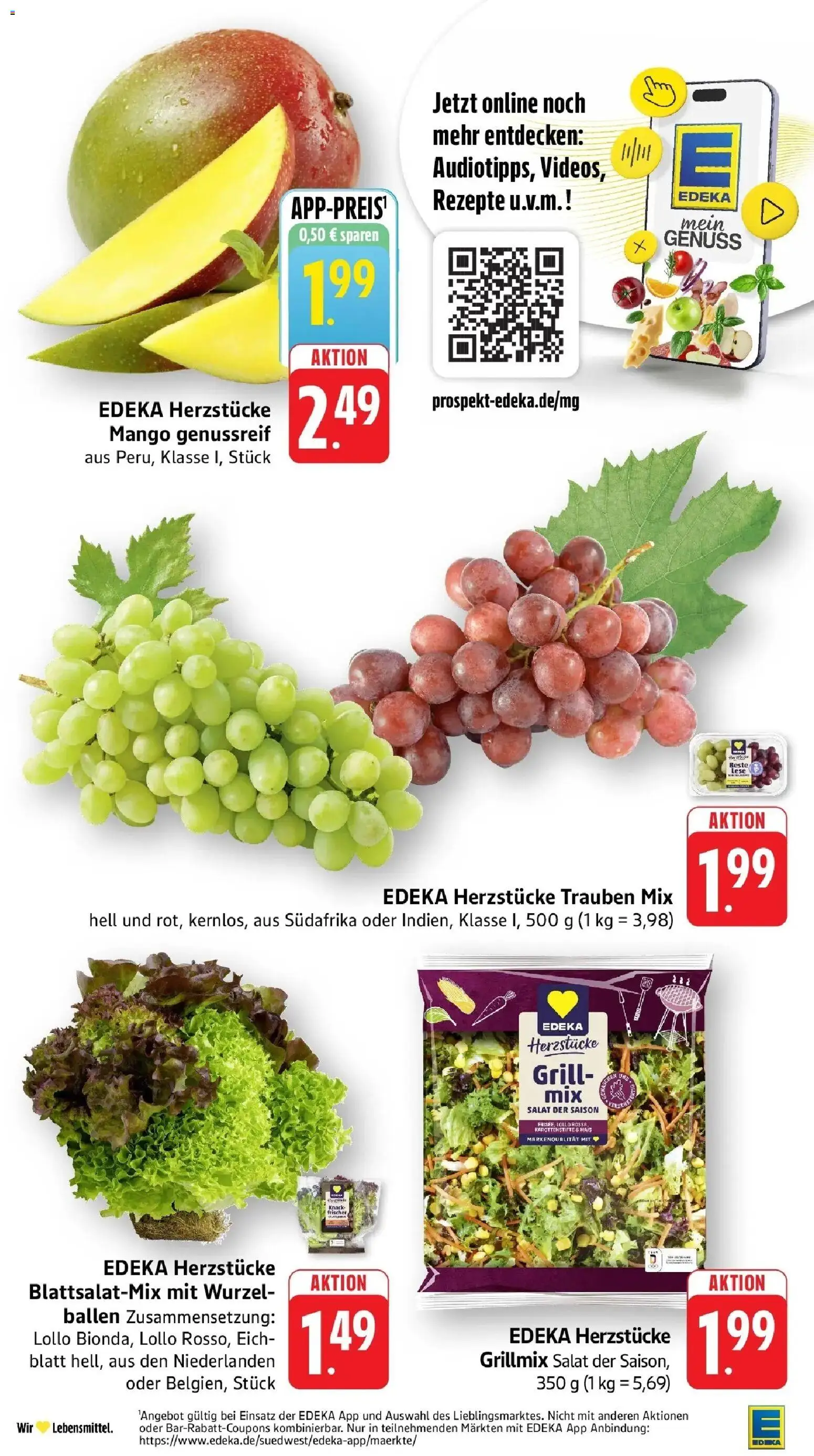 Edeka prospekt Bad Camberg	 – gültig ab 05.04.2026 | Seite: 6 | Produkte: Grill, Trauben, Mango, Salat