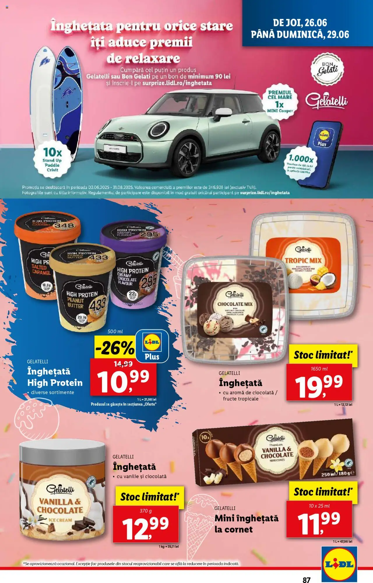 Catalog Lidl – valabil de la 23.06.2025 | Pagină: 87 | Produse: Çarşaf, Ciocolată, Înghețată, Fructe