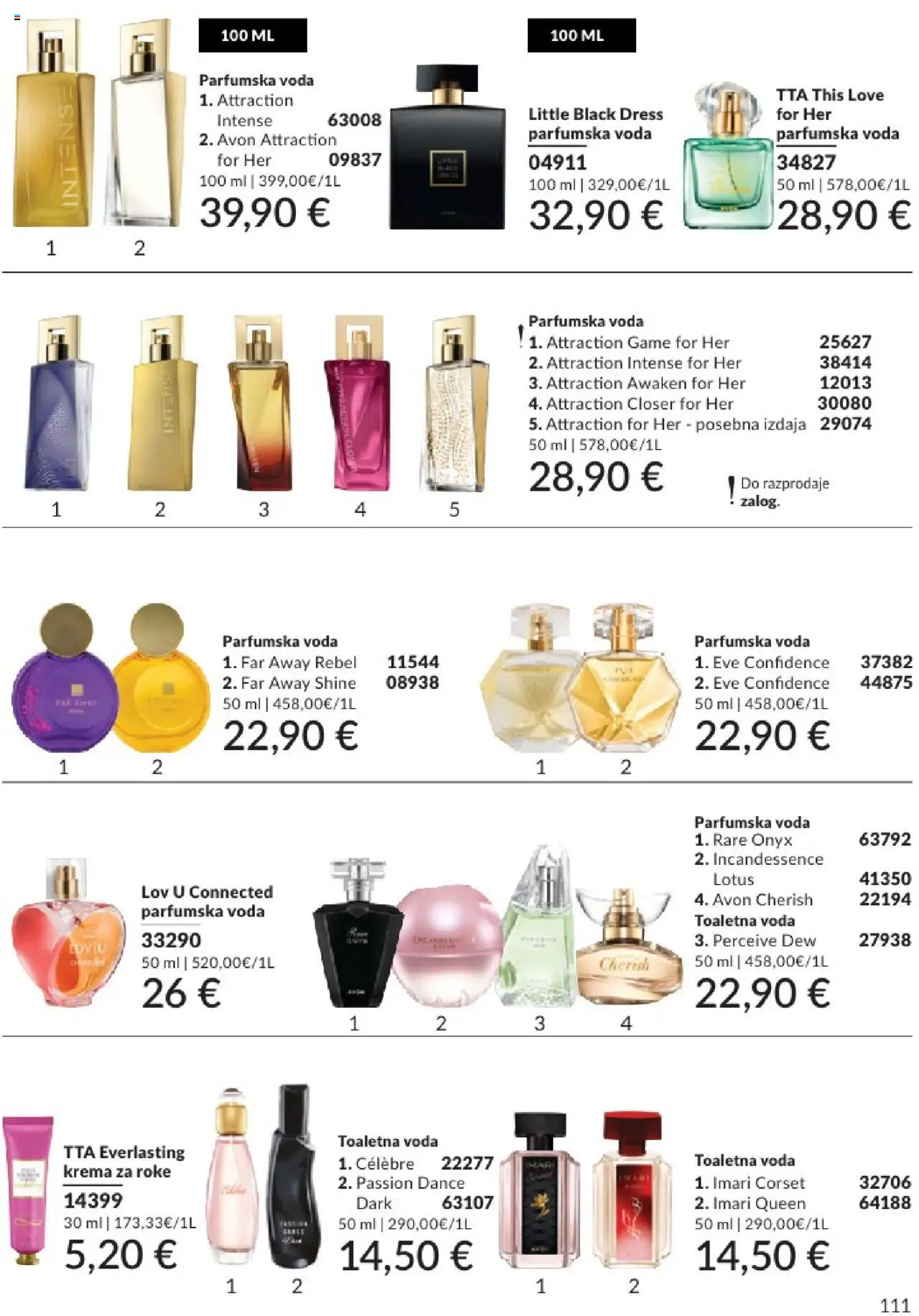 Avon katalog │ velja od 31.07.2025 | Stran: 111 | Izdelki: Krema, Krema za roke, Voda, Parfumska voda