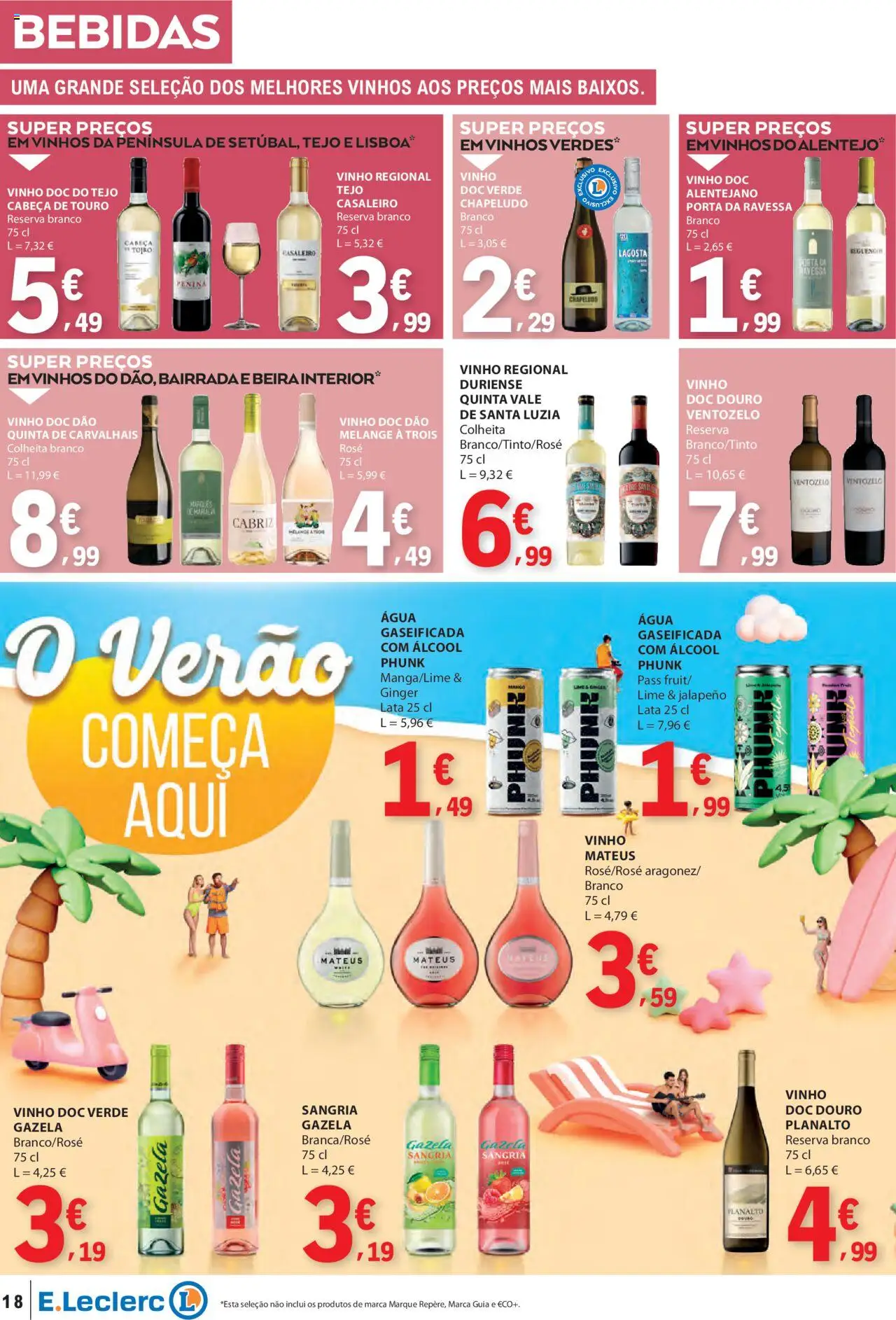 E.Leclerc folheto │ válido de 07.08.2025 | Página: 18 | Produtos: Agua, Porta, Lagosta, Vinho