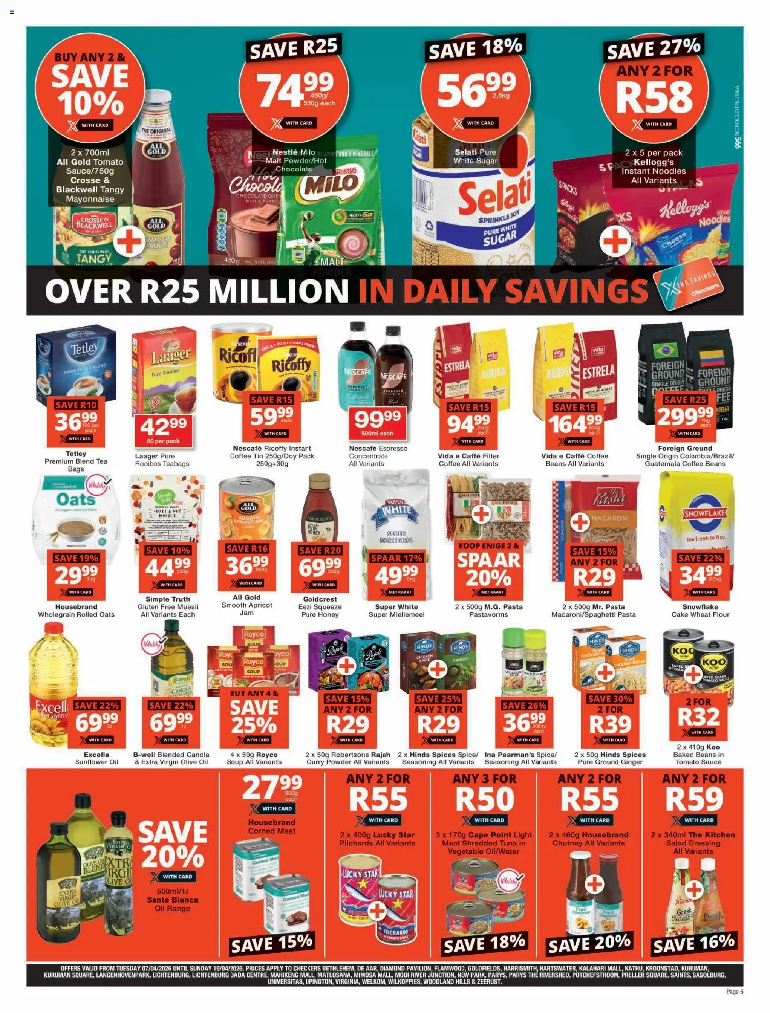 New Checkers catalogue – valid from 07.04.2026 | Page: 5 | Products: Light, Seasoning, Curry powder, Mayonnaise