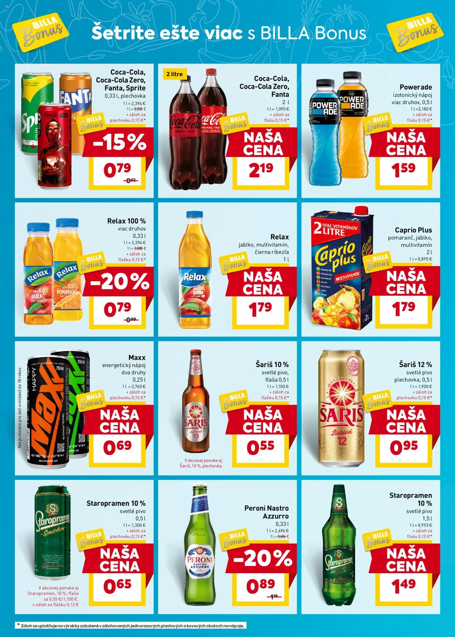 Nové Billa akcie – leták je platný od 22.10.2025 | Strana: 10 | Produkty: Pivo, Sprite, Staropramen, Fanta