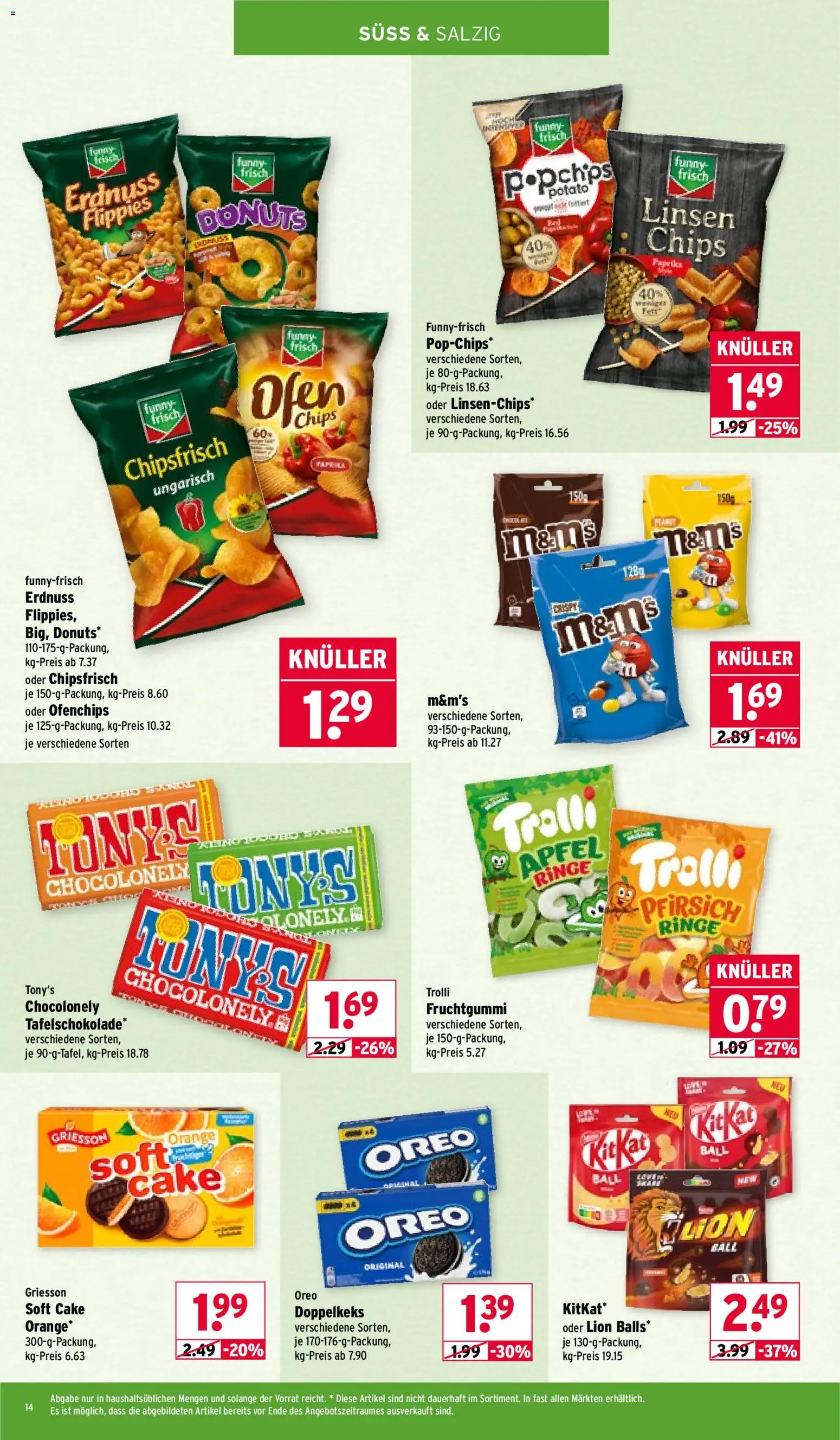 Wasgau Prospekt 	 – gültig ab 23.02.2026 | Seite: 14 | Produkte: Funny frisch, M&M's, Paprika, Pfirsich