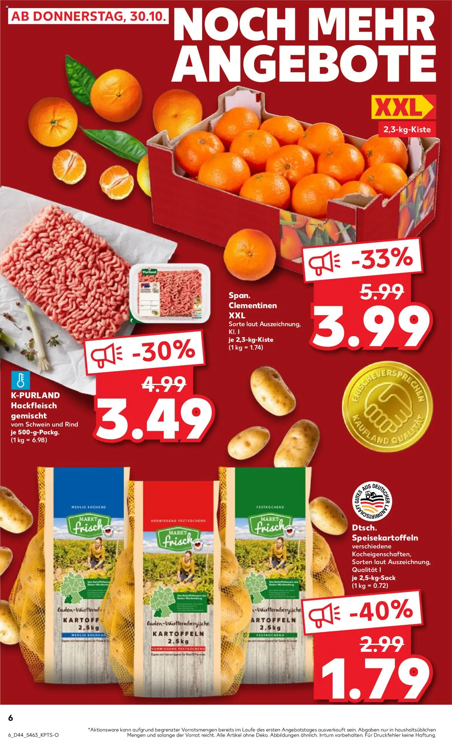 Kaufland prospekt Hamburg	 – gültig ab 02.11.2025 | Seite: 6 | Produkte: Kartoffeln, Hackfleisch