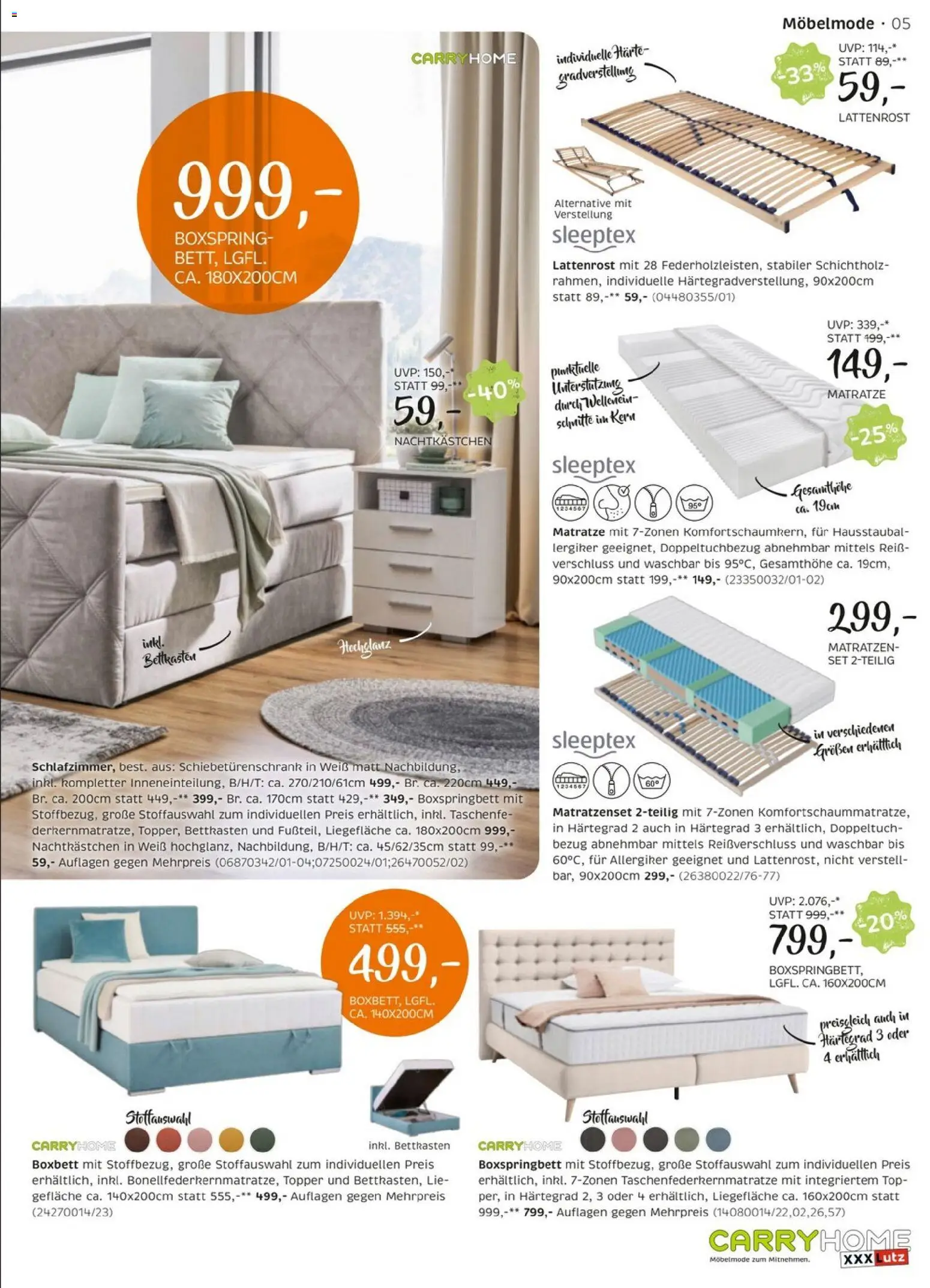 XXXLutz Carry Home gültig ab 22.12.2025 | Seite: 5 | Produkte: Matratze, Lattenrost