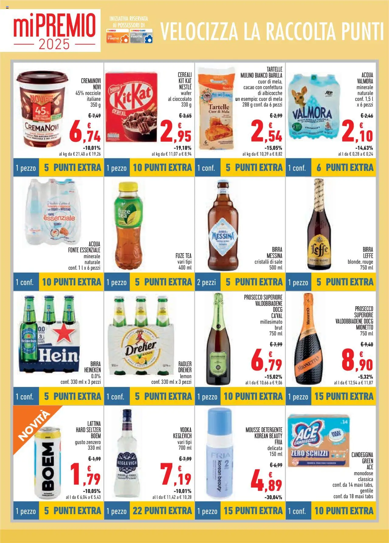 Volantino Conad del 11.09.2025 | Pagina: 8 | Prodotti: Cereali, Vodka, Acqua, Birra messina