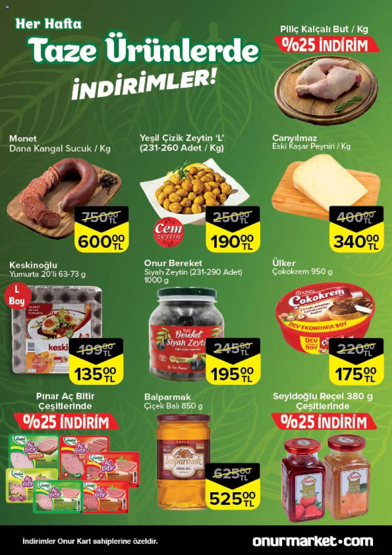 Onur Market Taze Ürünlerde İndirimler - İstanbul - 02.10.2025 tarihinden itibaren geçerlidir | Sayfa: 2 | Ürünler: Yumurta, Piliç, Zeytin, Sucuk