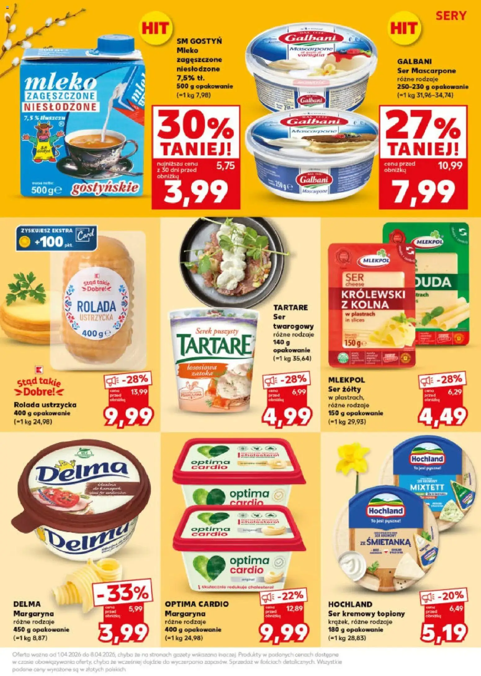 Kaufland gazetka - Mocny start od 07.04.2026 | Strona: 27 | Produkty: Ser żółty, Optima cardio, Mascarpone, Ser mascarpone