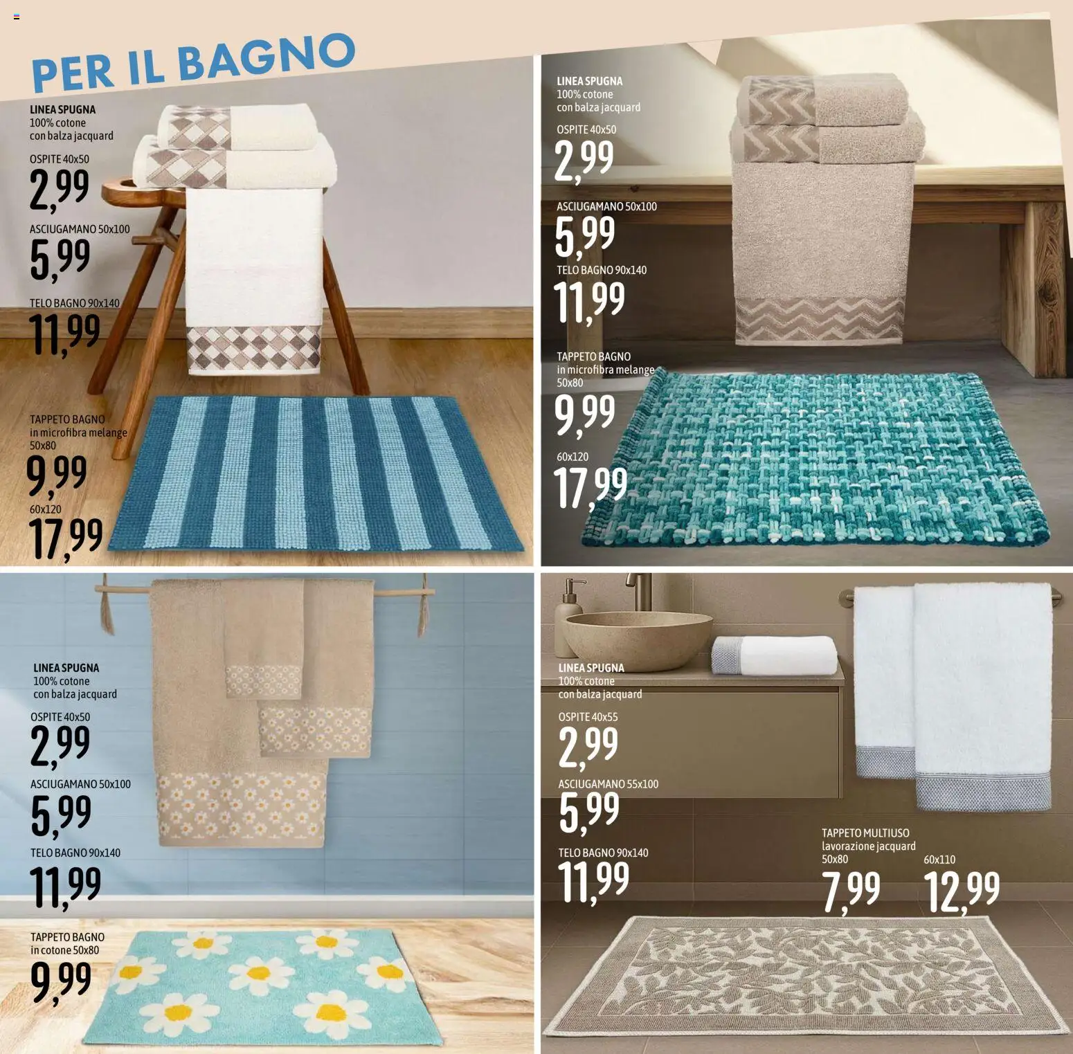 Volantino Emisfero del 26.03.2026 | Pagina: 34 | Prodotti: Spugna, Asciugamano, Bagno, Tappeto