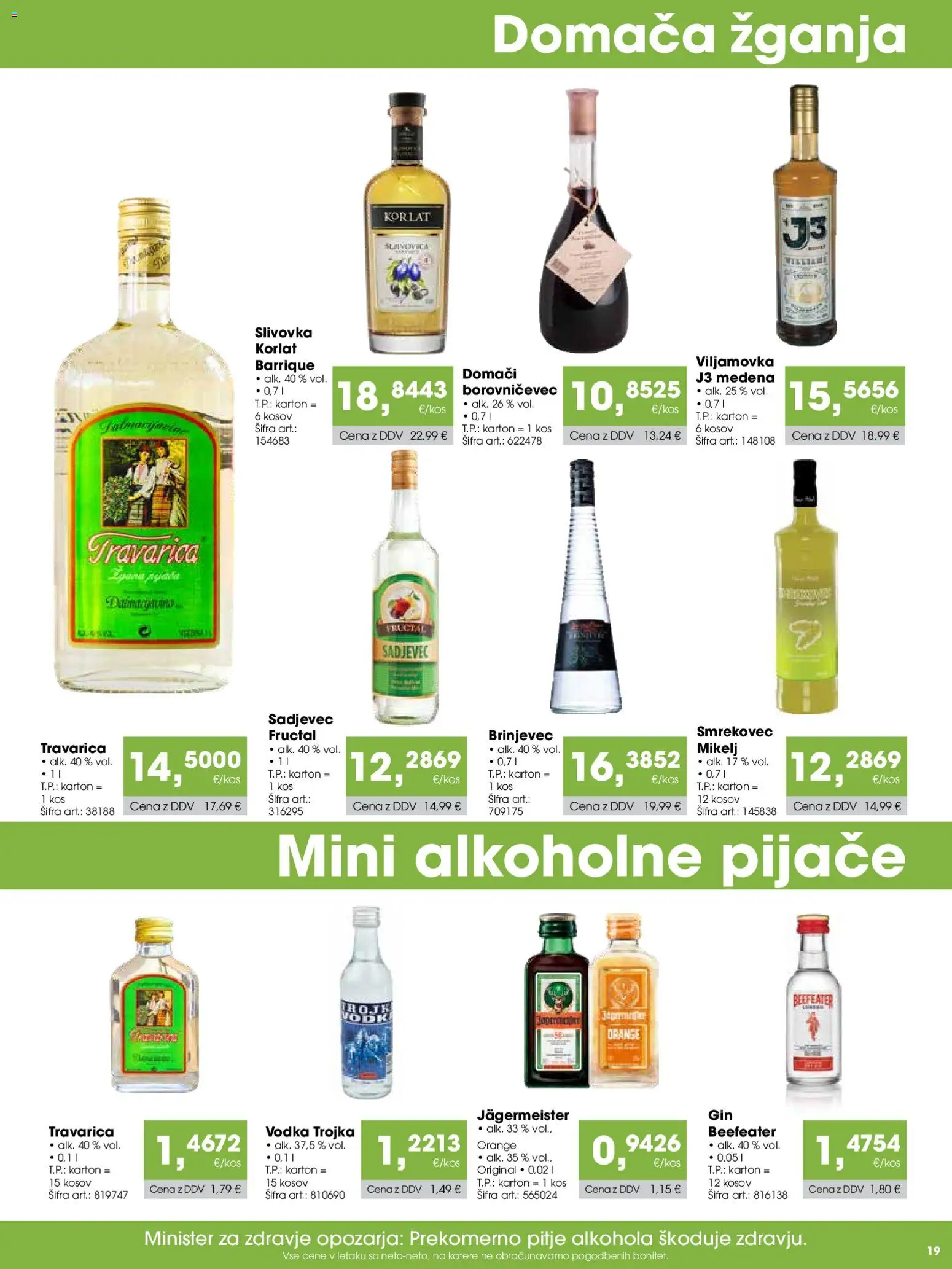 Novi Tuš katalog ponudbe – veljaven od 07.03.2026 | Stran: 19 | Izdelki: Kos, Vodka