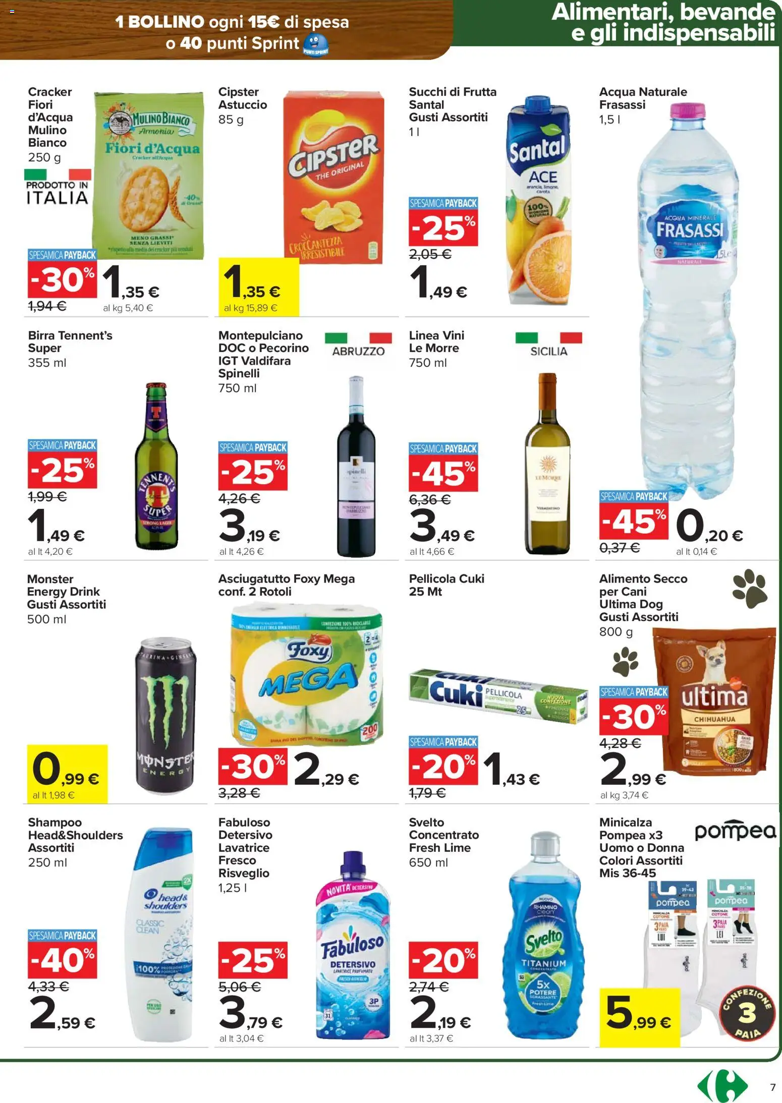 Volantino Carrefour del 12.03.2026 | Pagina: 7 | Prodotti: Acqua, Lavatrice, Acqua naturale, Asciugatutto