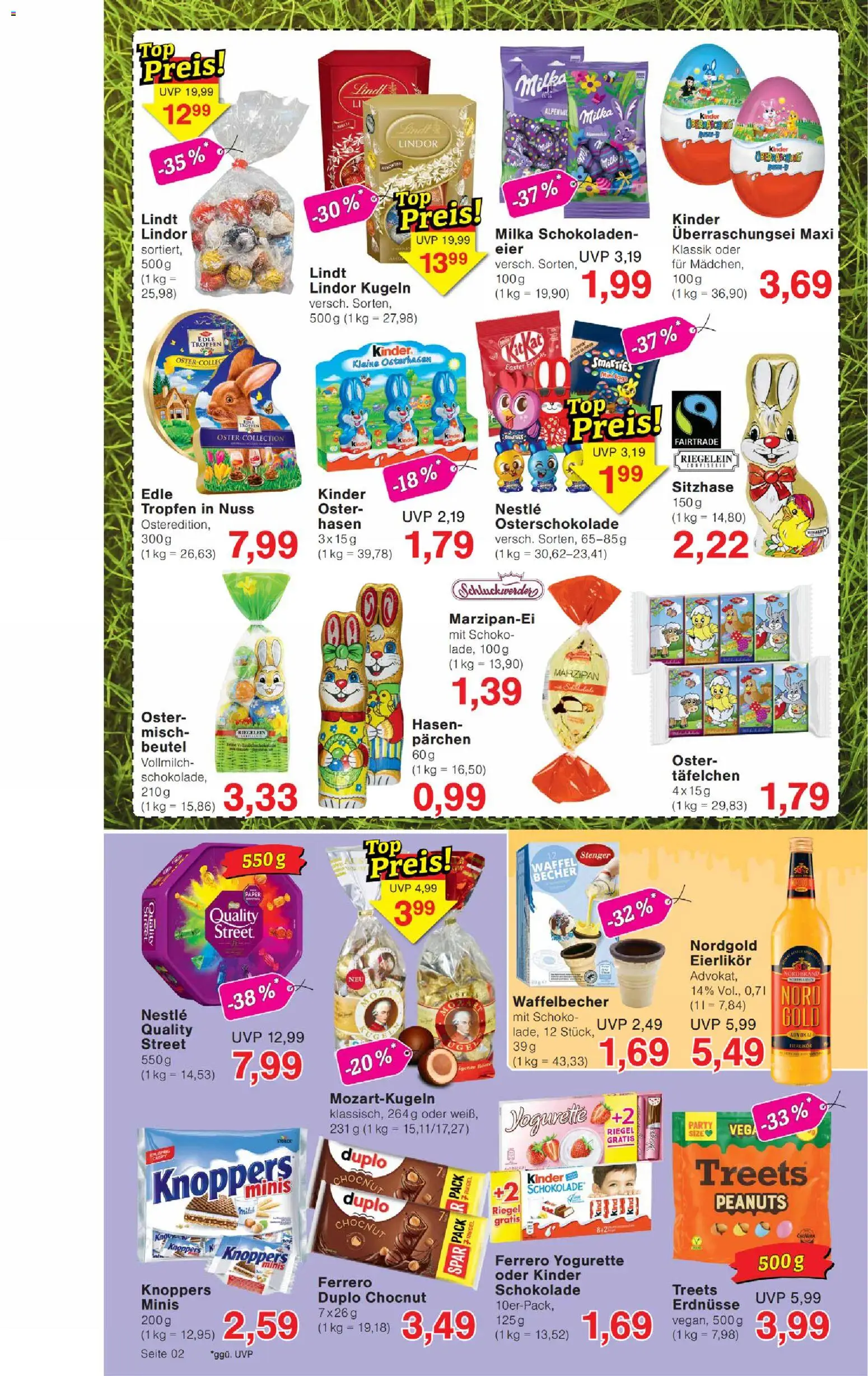 Wiglo Wunderland Prospekt 	 – gültig ab 16.03.2026 | Seite: 2 | Produkte: Erdnüsse, Eier, Schokolade, Milka