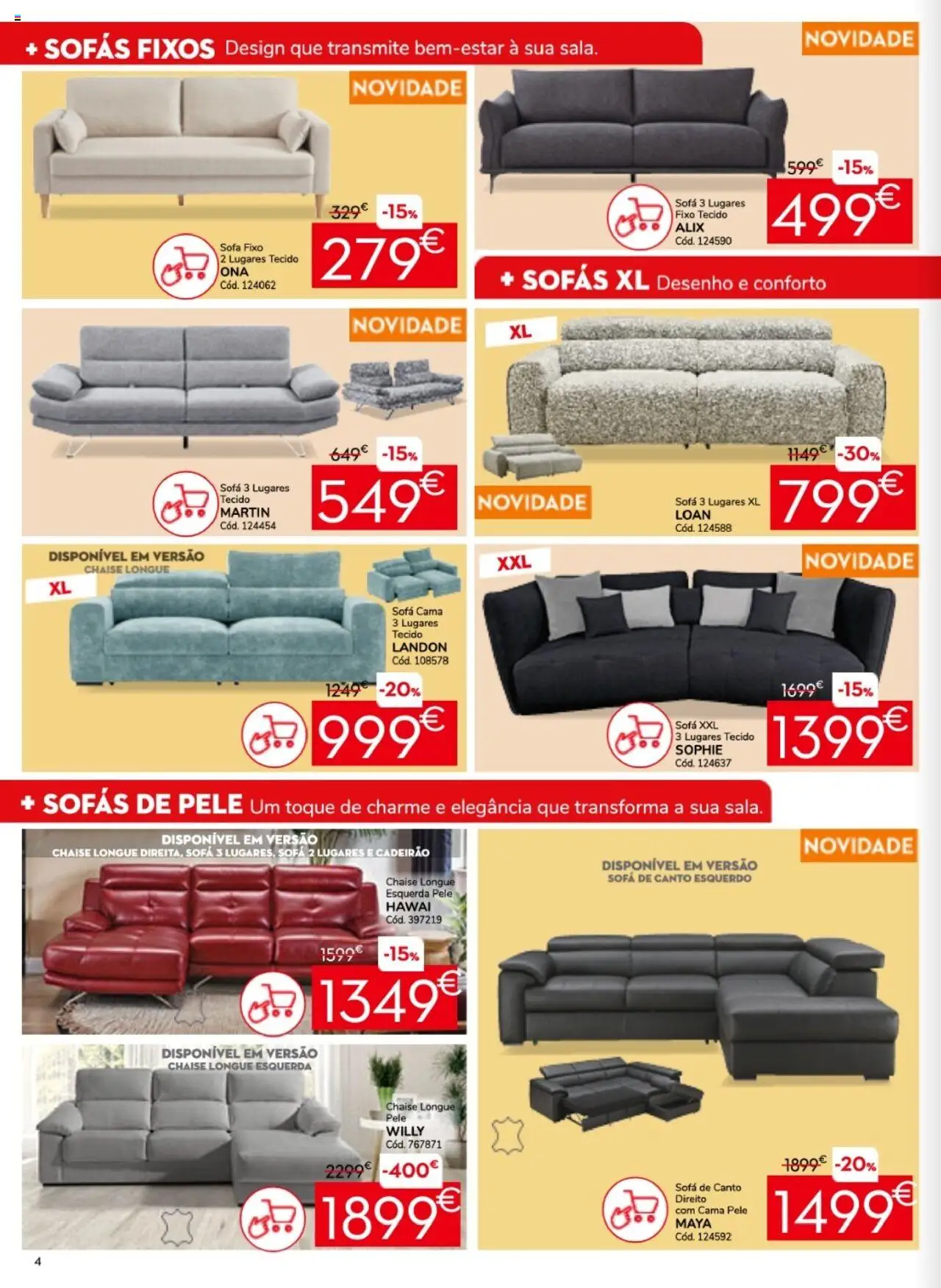 Conforama folheto │ válido de 25.09.2025 | Página: 4 | Produtos: Sofás, Cama, Sofá