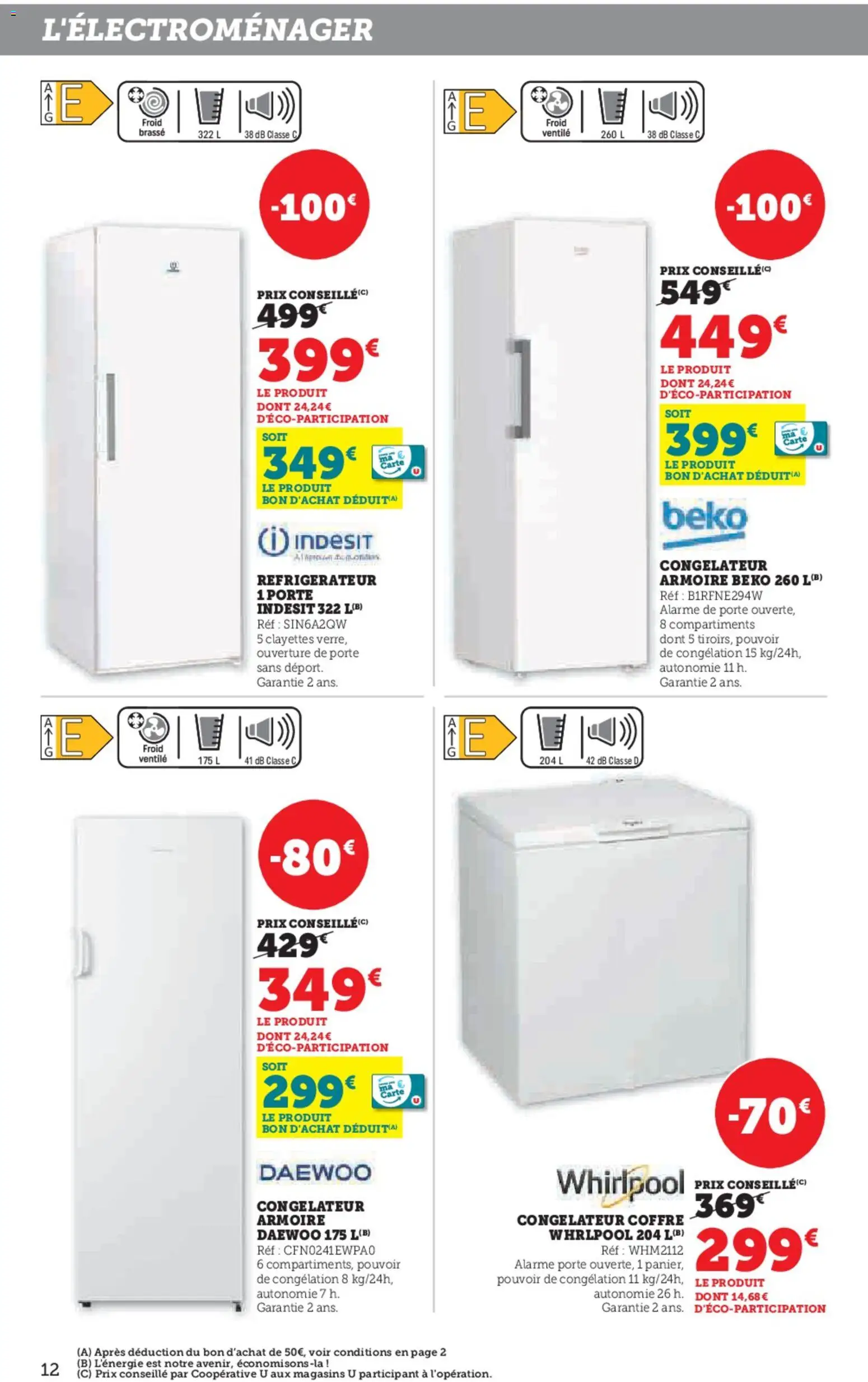 {H1} | Page: 12 | Produits: Réfrigérateur, Congélateur, Porte, Armoire