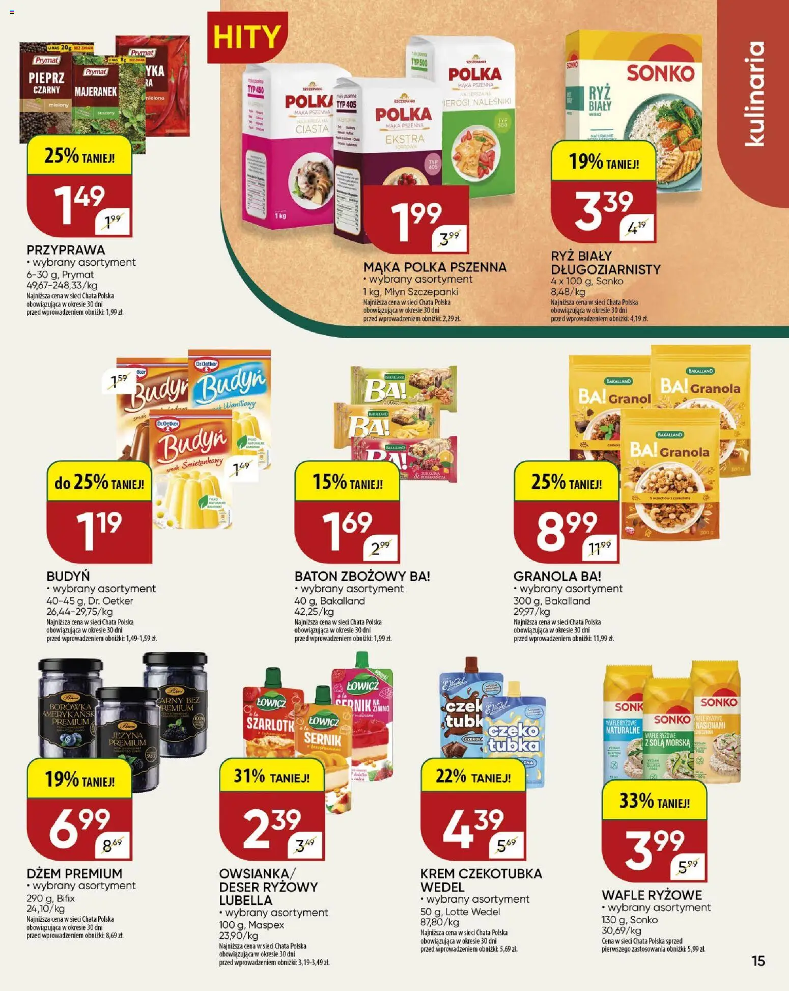 Chata Polska Gazetka od 26.02.2026 | Strona: 15 | Produkty: Majeranek, Wafle, Krem, Pieprz