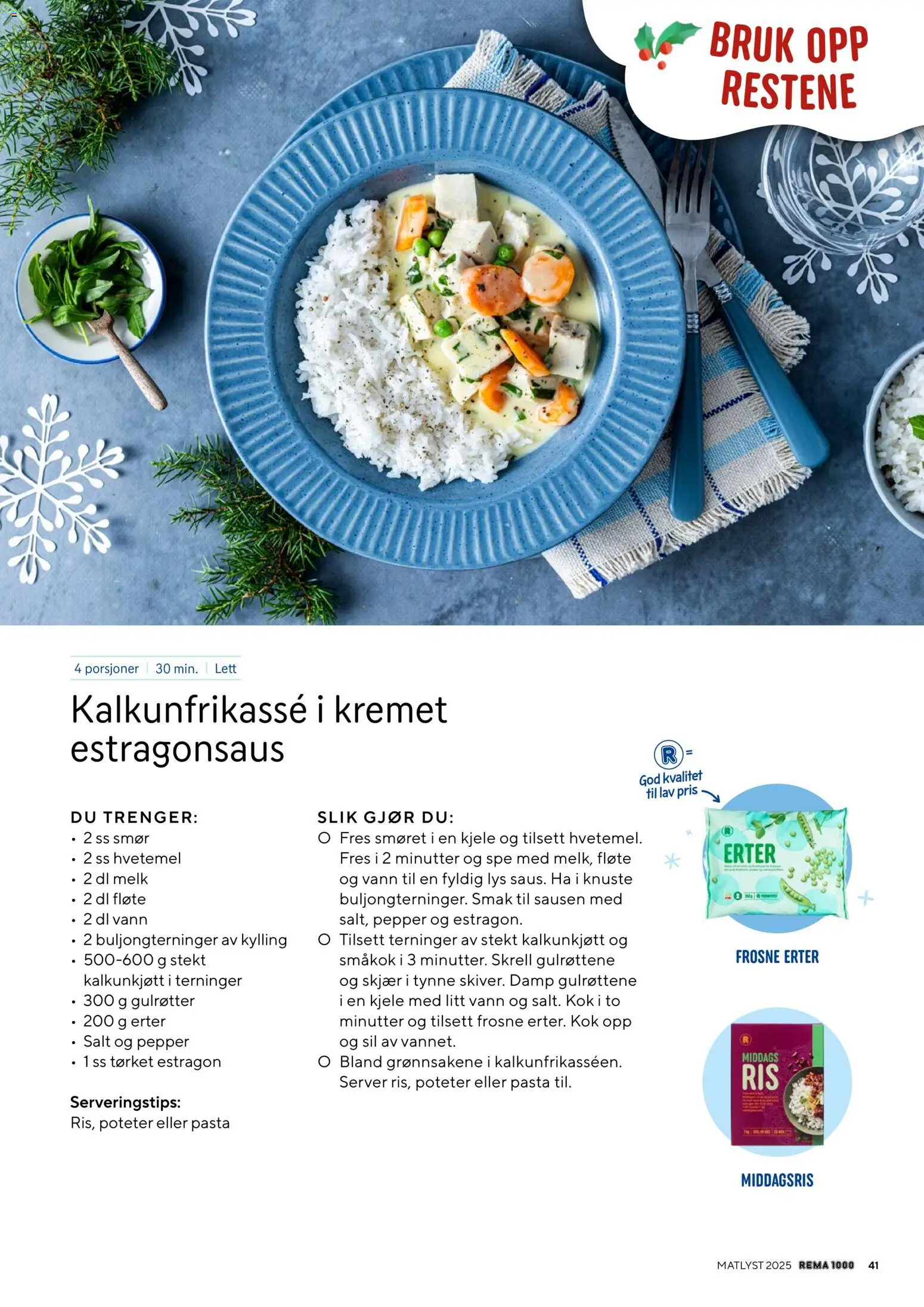 {H1} | Side: 41 | Produkter: Smør, Kjele, Erter, Вермішель