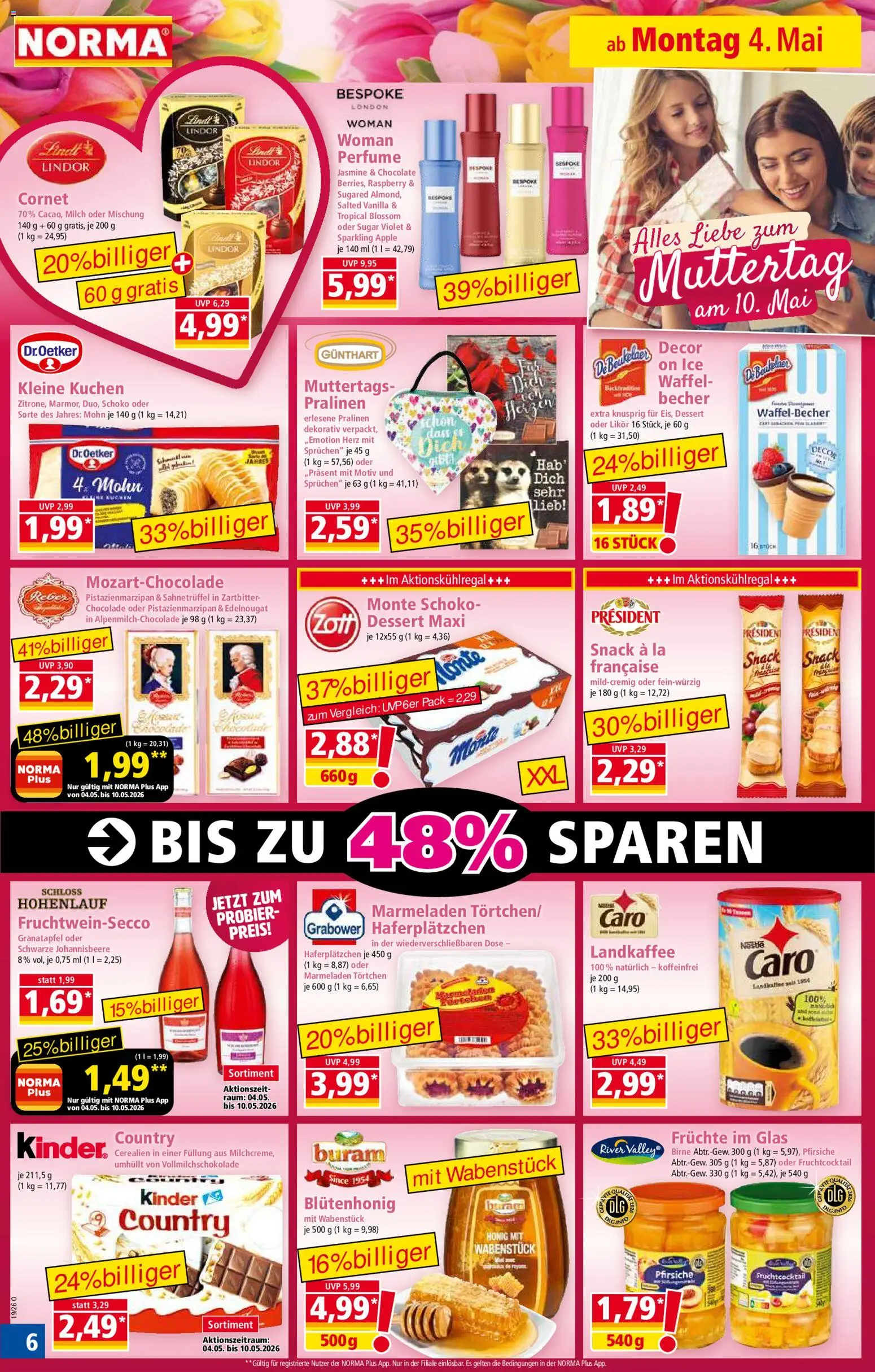 Norma Prospekt 	 – gültig ab 04.05.2026 | Seite: 6 | Produkte: Granatapfel, Milch, Likör, Apple