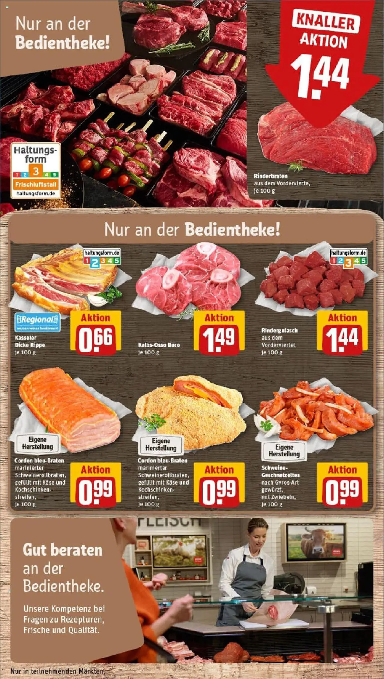 Rewe prospekt Gnarrenburg	 – gültig ab 13.10.2025 | Seite: 10 | Produkte: Rinderbraten, Rindergulasch, Käse