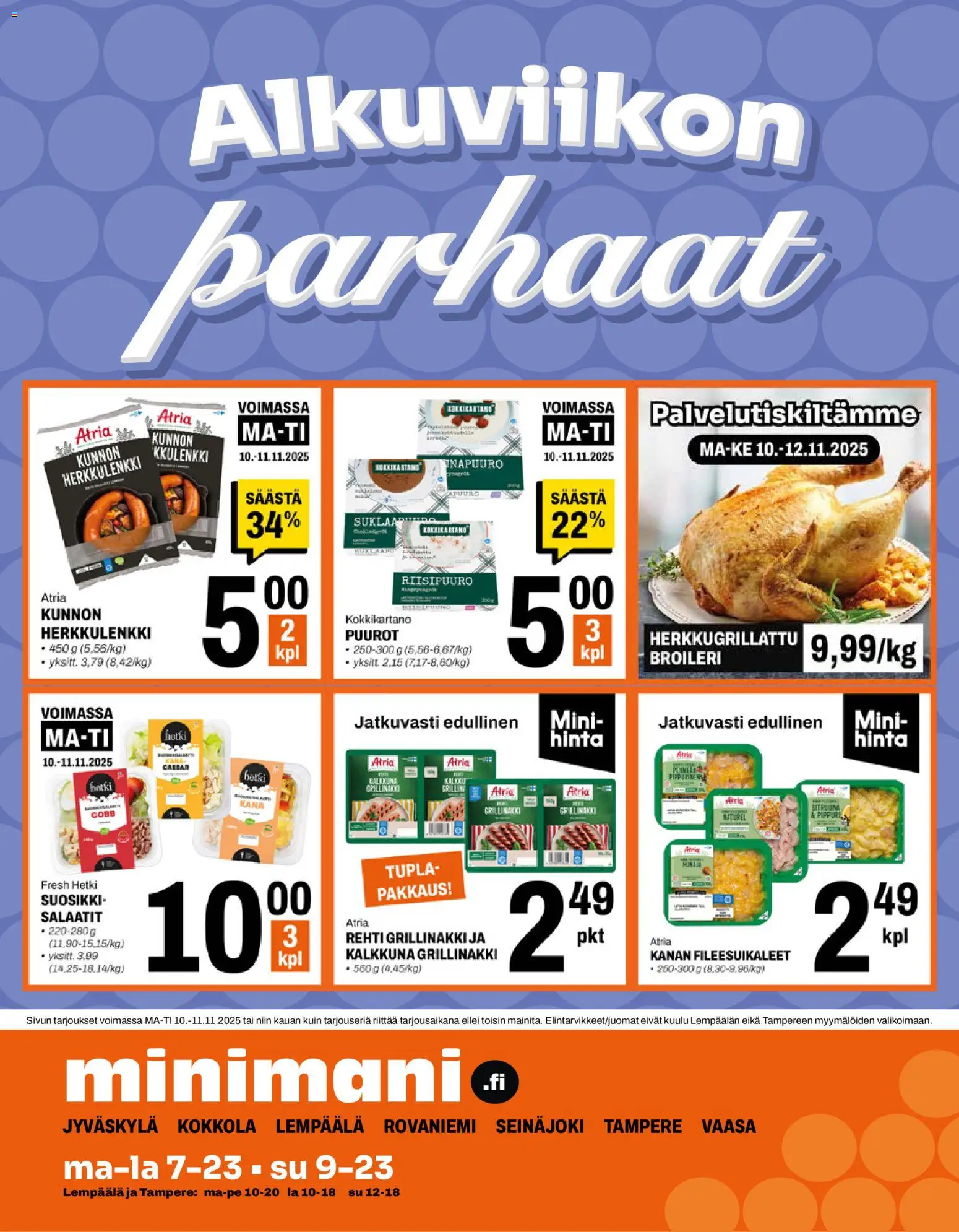 Minimani tarjoukset – voimassa 10.11.2025 alkaen | Sivu: 1 | Tuotteet: Kana
