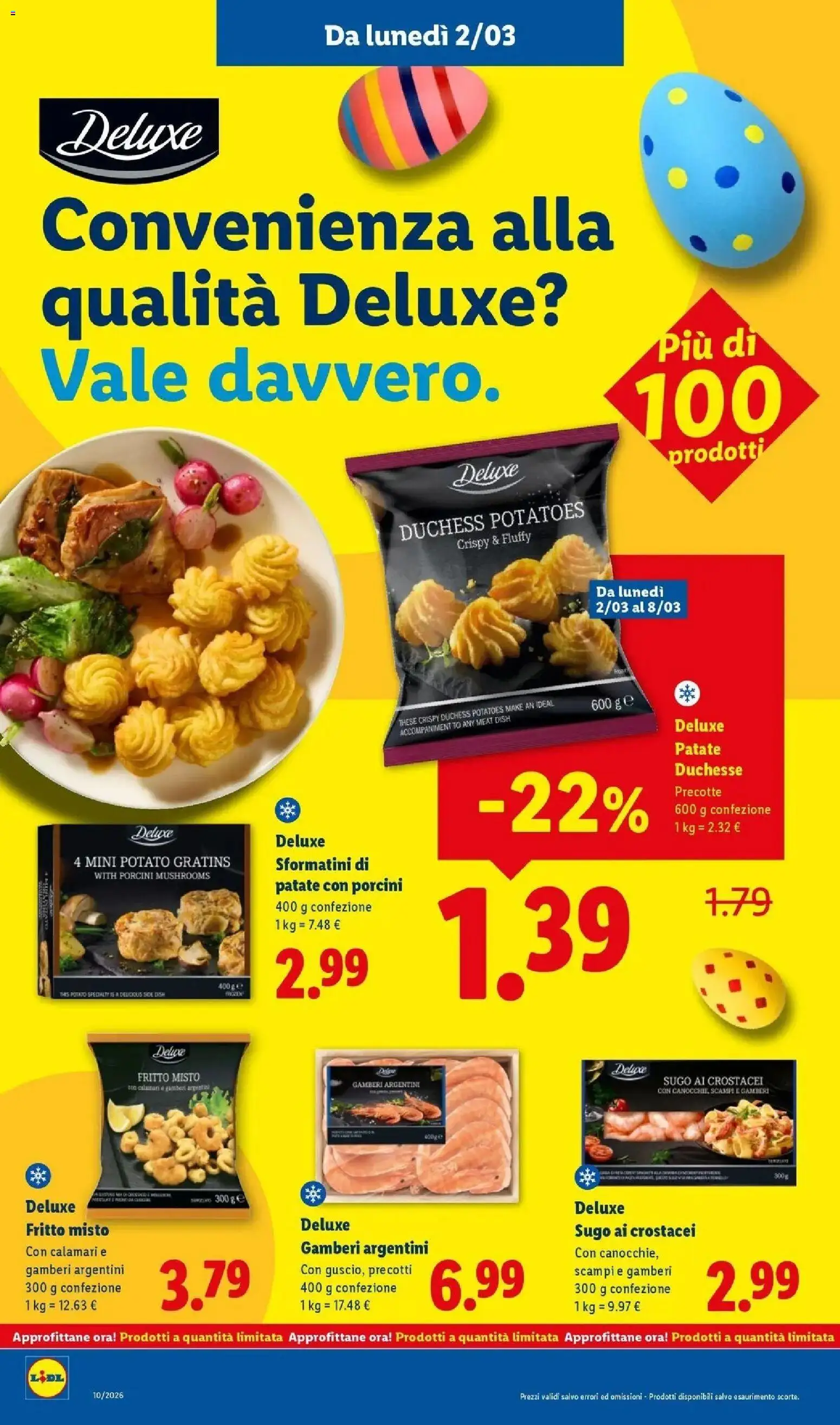 Volantino Lidl del 01.03.2026 | Pagina: 20 | Prodotti: Gamberi, Patate, Calamari, Sugo