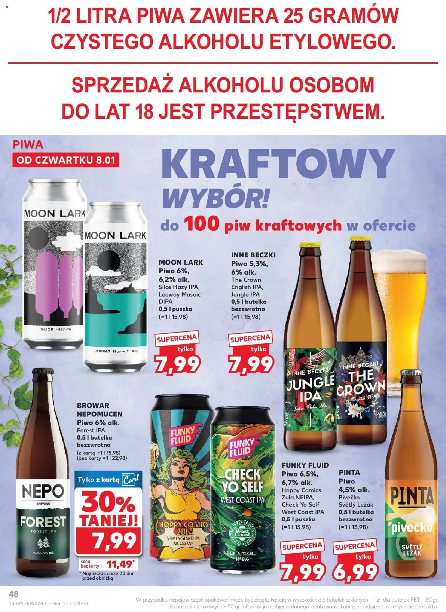 Kaufland gazetka od 08.01.2026 | Strona: 48 | Produkty: Karta, Leżak, Piwo