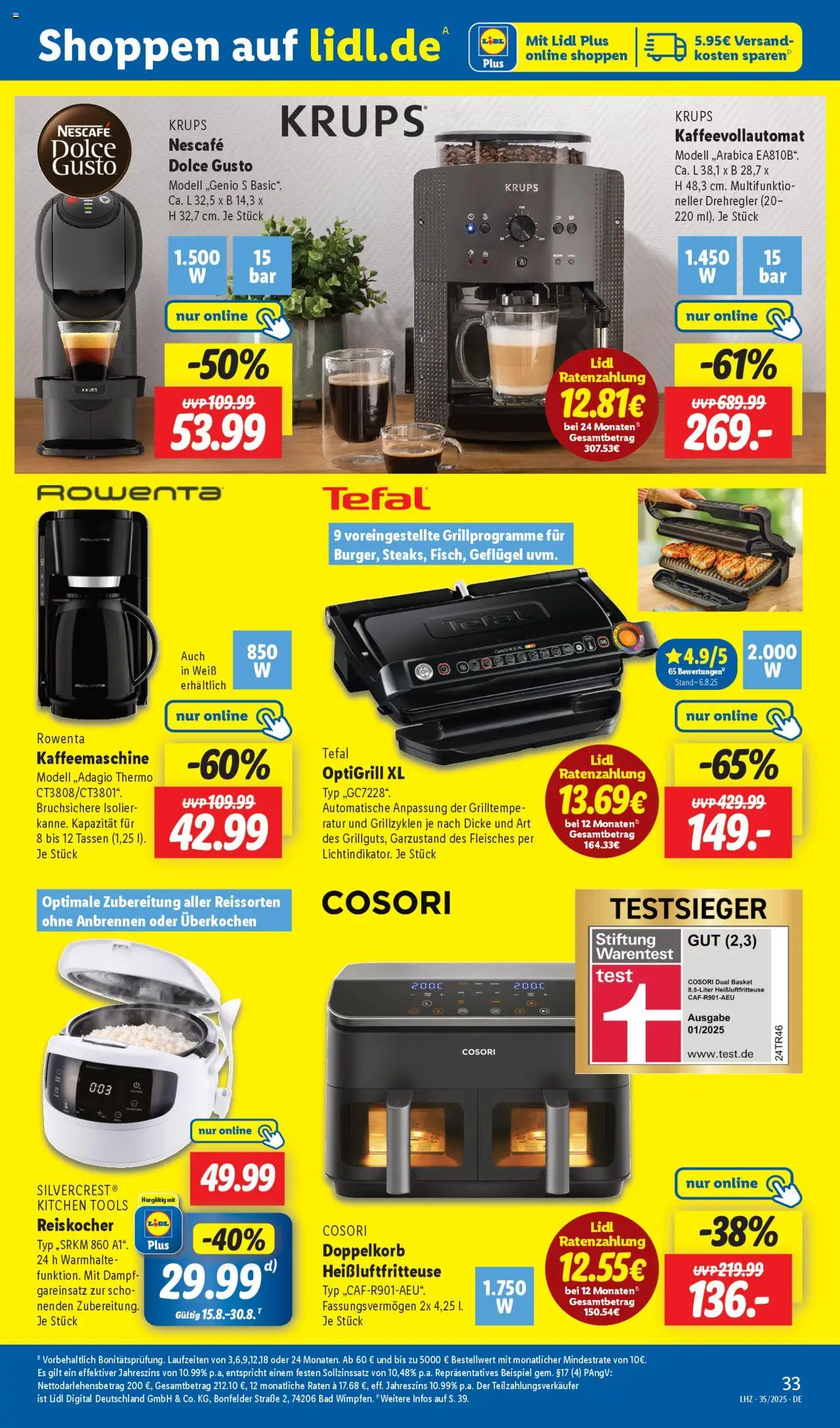 Lidl Prospekt Holzminden	 - gültig ab dem 25.08.2025 | Seite: 21 | Produkte: Krups, Kaffeemaschine, Kaffeevollautomat, Heißluftfritteuse