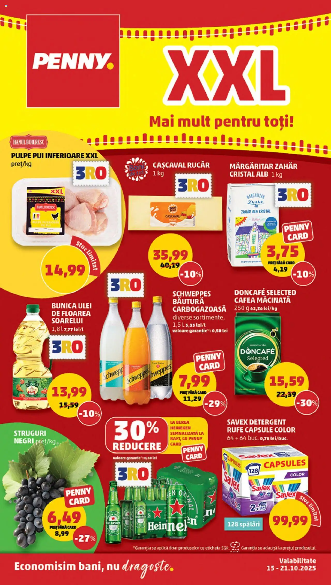 Noul catalog PENNY – valabil de la 15.10.2025 | Pagină: 1 | Produse: Struguri, Hacıyatmaz Kedi Oyuncağı, Cafea, Bant