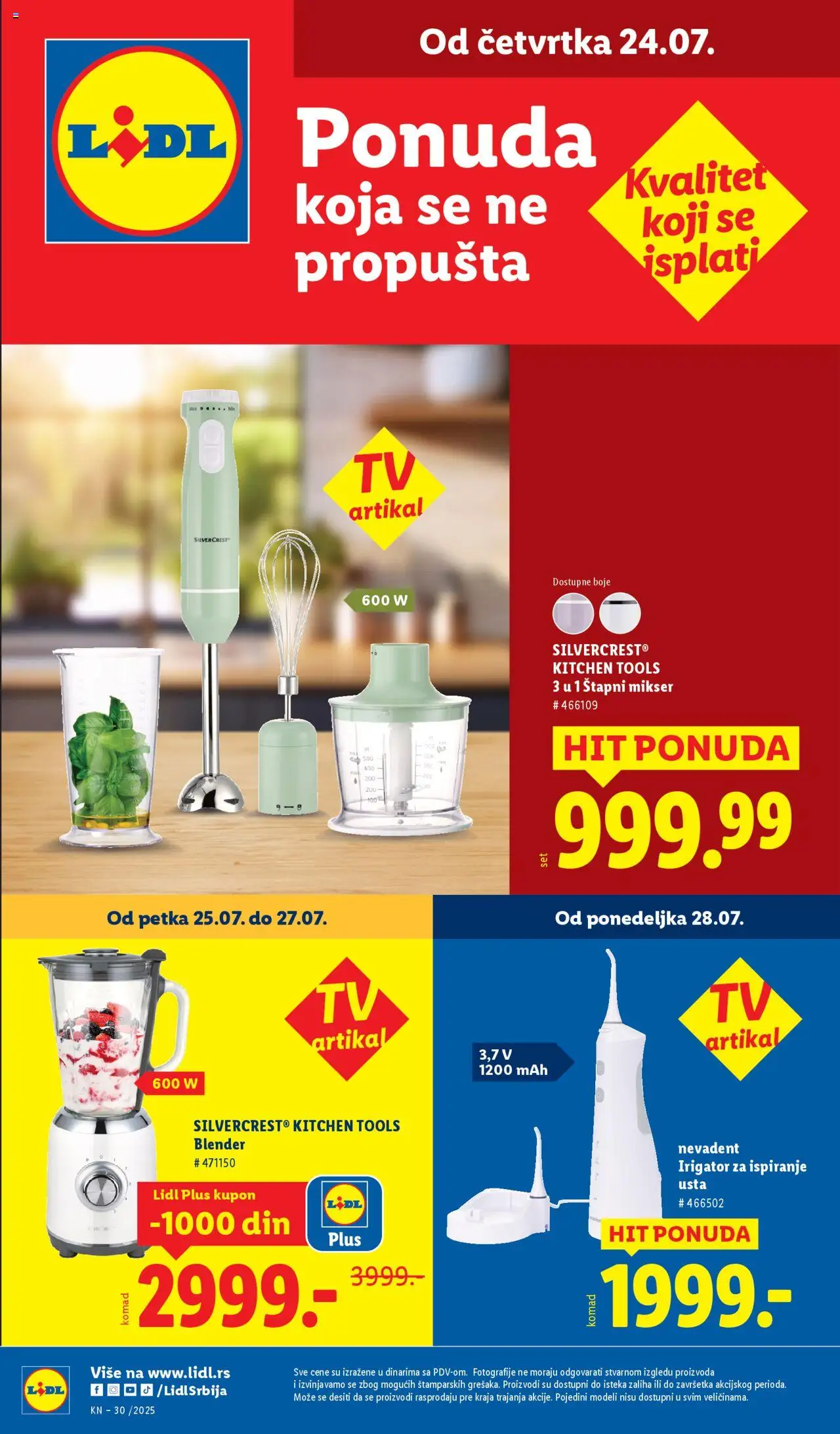 Lidl katalog - važi od 24.07.2025 | Strana: 1 | Proizvode: Silvercrest, Mikser, Štapni mikser, Blender