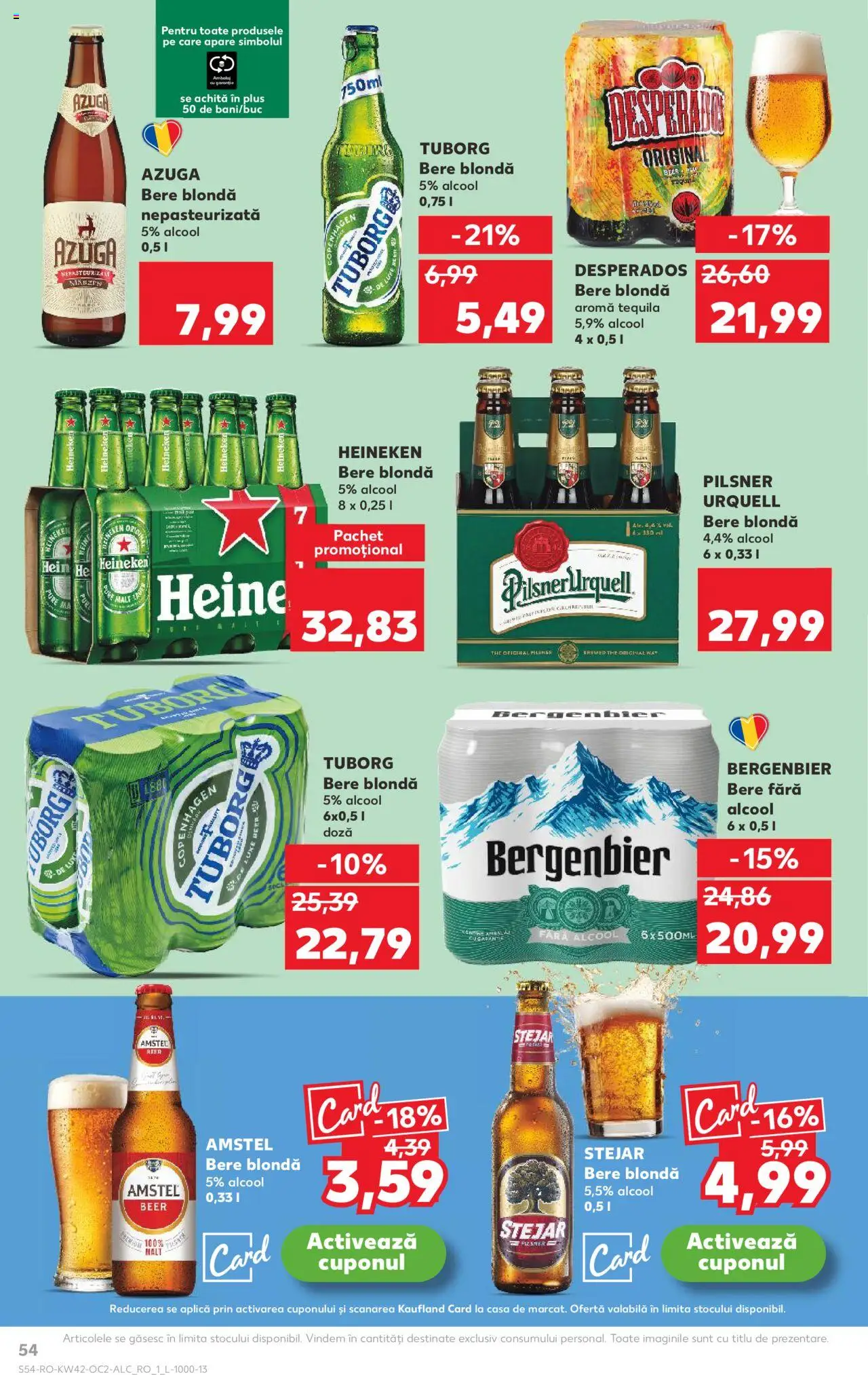 Kaufland RO akciós ujság - amely érvényes a következő dátumtól: 15.10.2025 | Oldal: 54 | Termékek: Heineken, Tequila